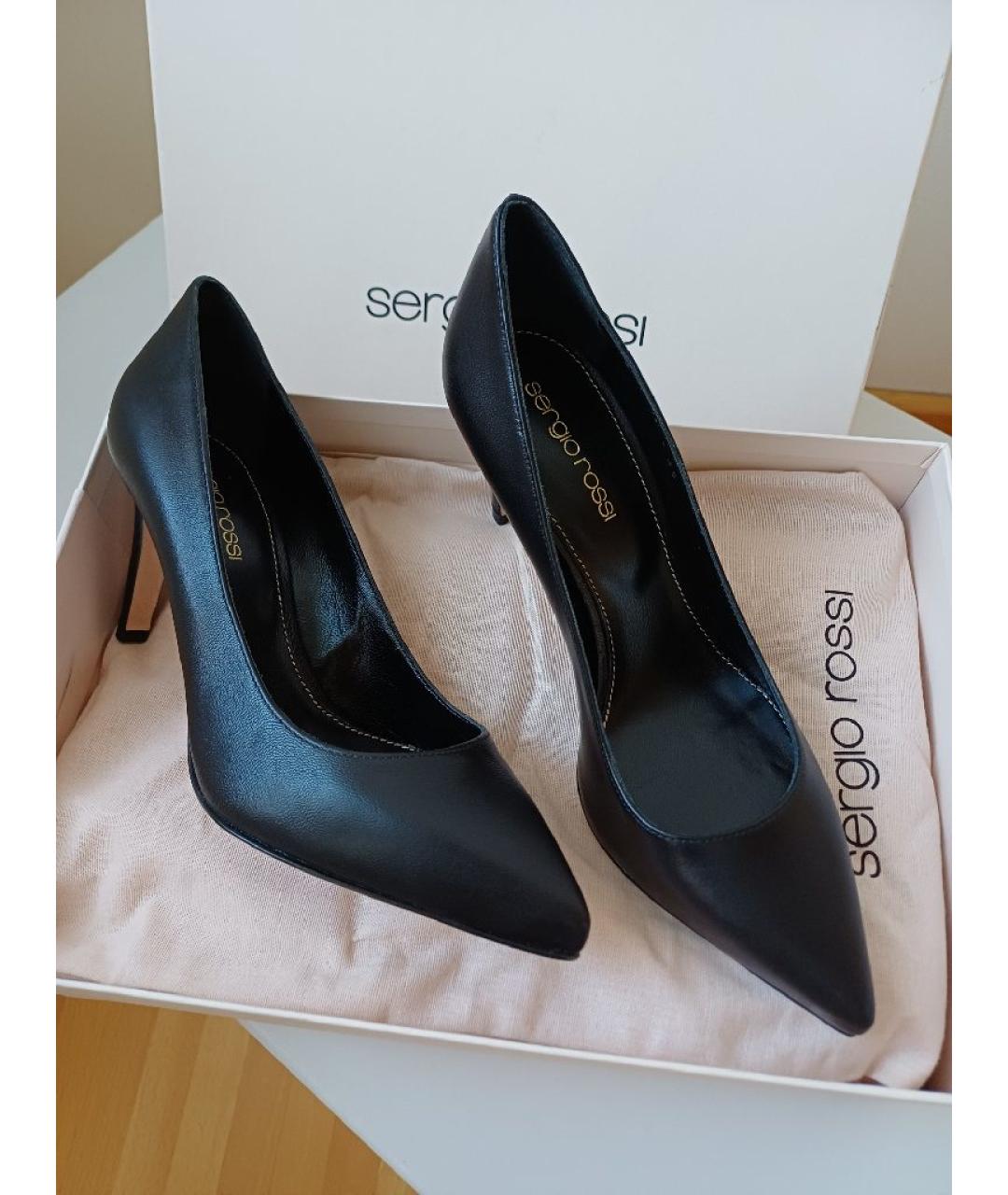 SERGIO ROSSI Черные кожаные туфли, фото 2