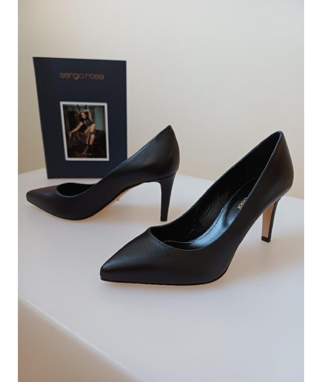 SERGIO ROSSI Черные кожаные туфли, фото 6