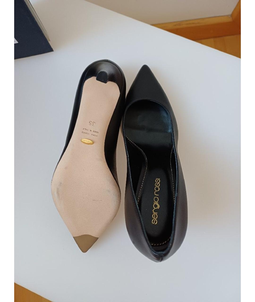 SERGIO ROSSI Черные кожаные туфли, фото 9