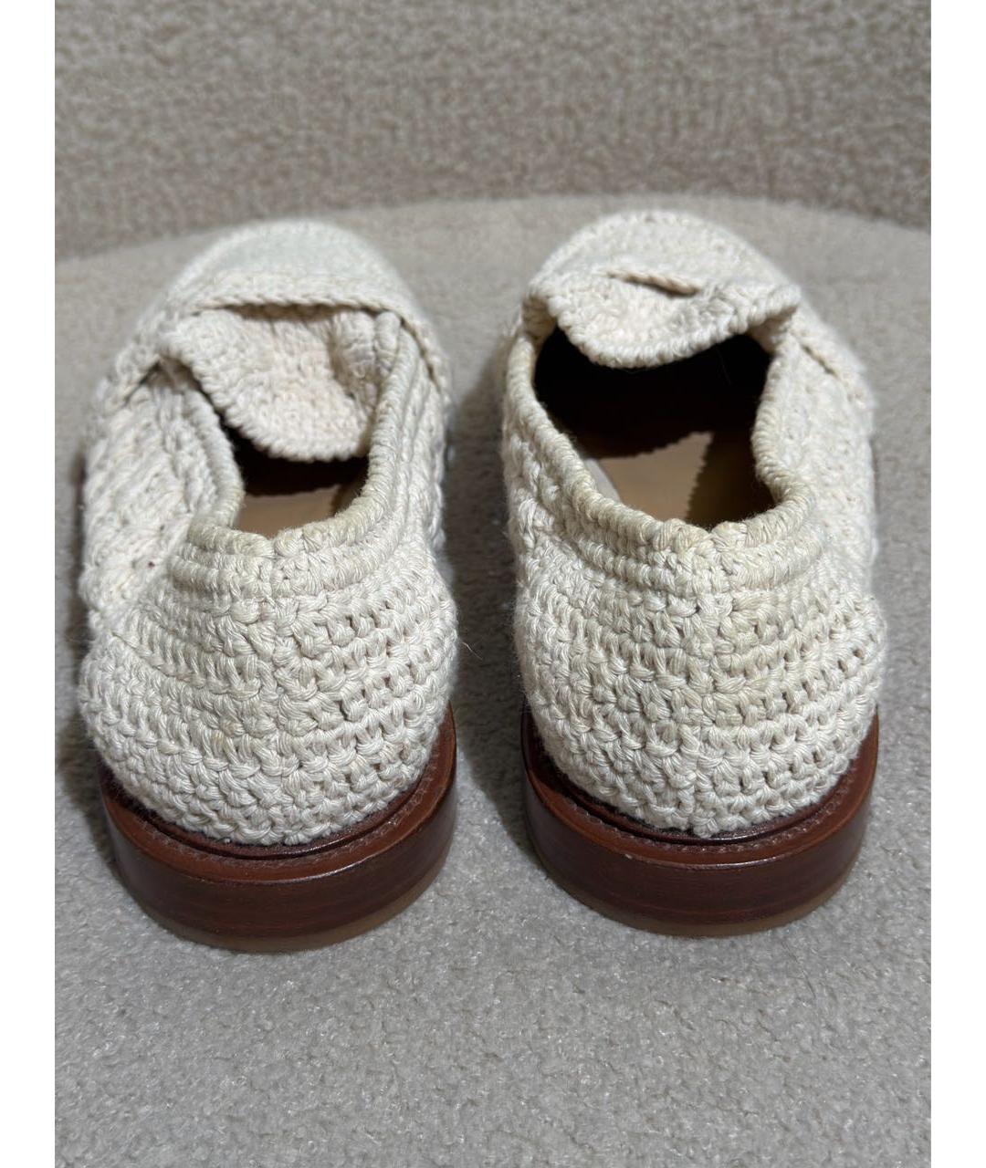 CHLOE Бежевые текстильные лоферы, фото 4