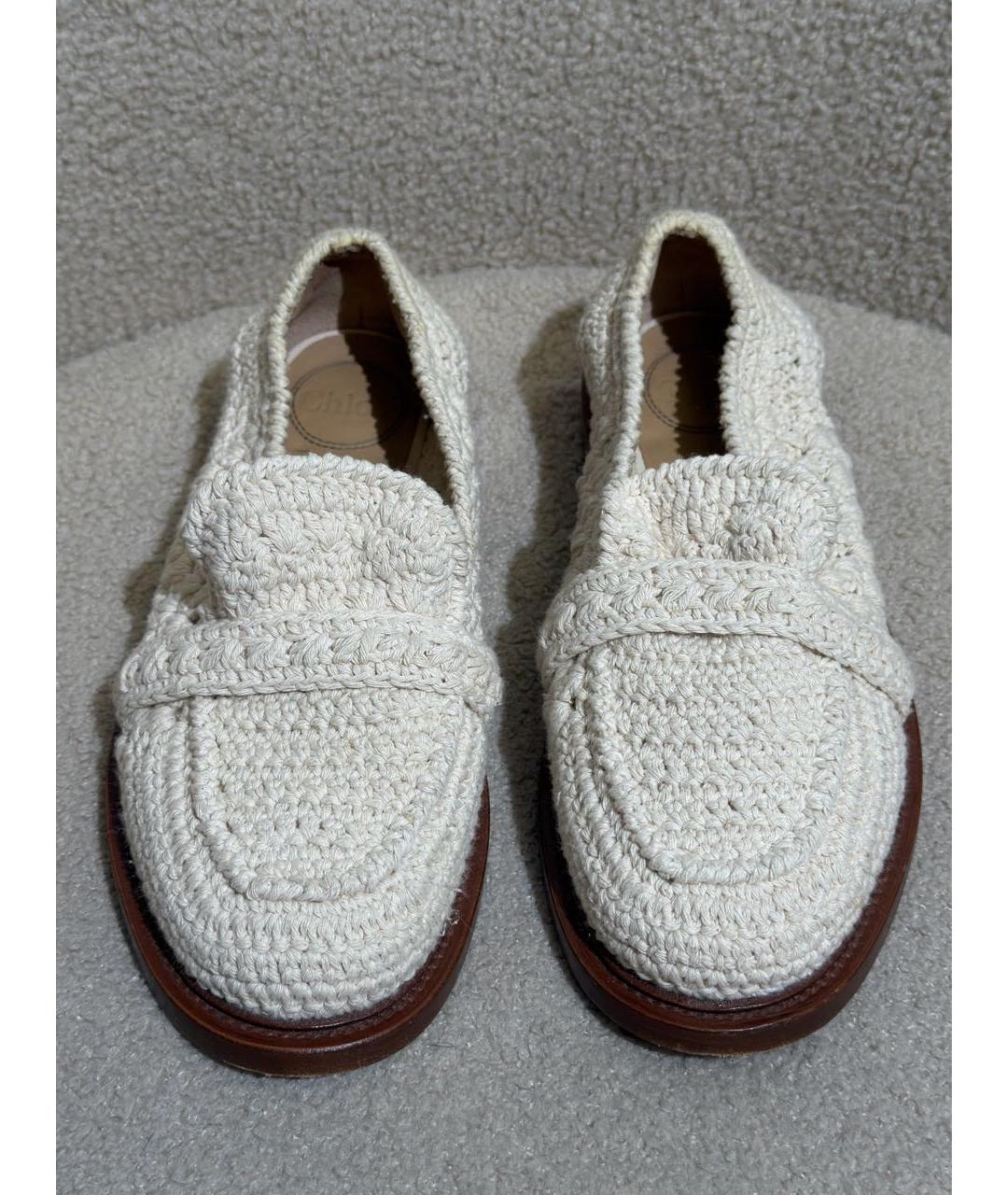 CHLOE Бежевые текстильные лоферы, фото 2