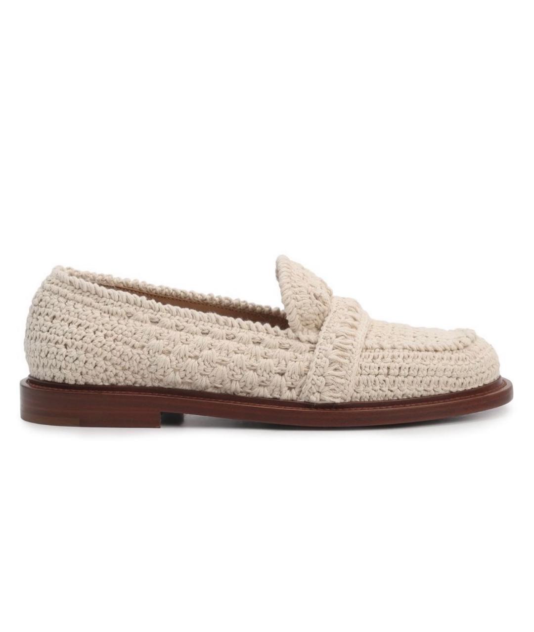 CHLOE Бежевые текстильные лоферы, фото 1