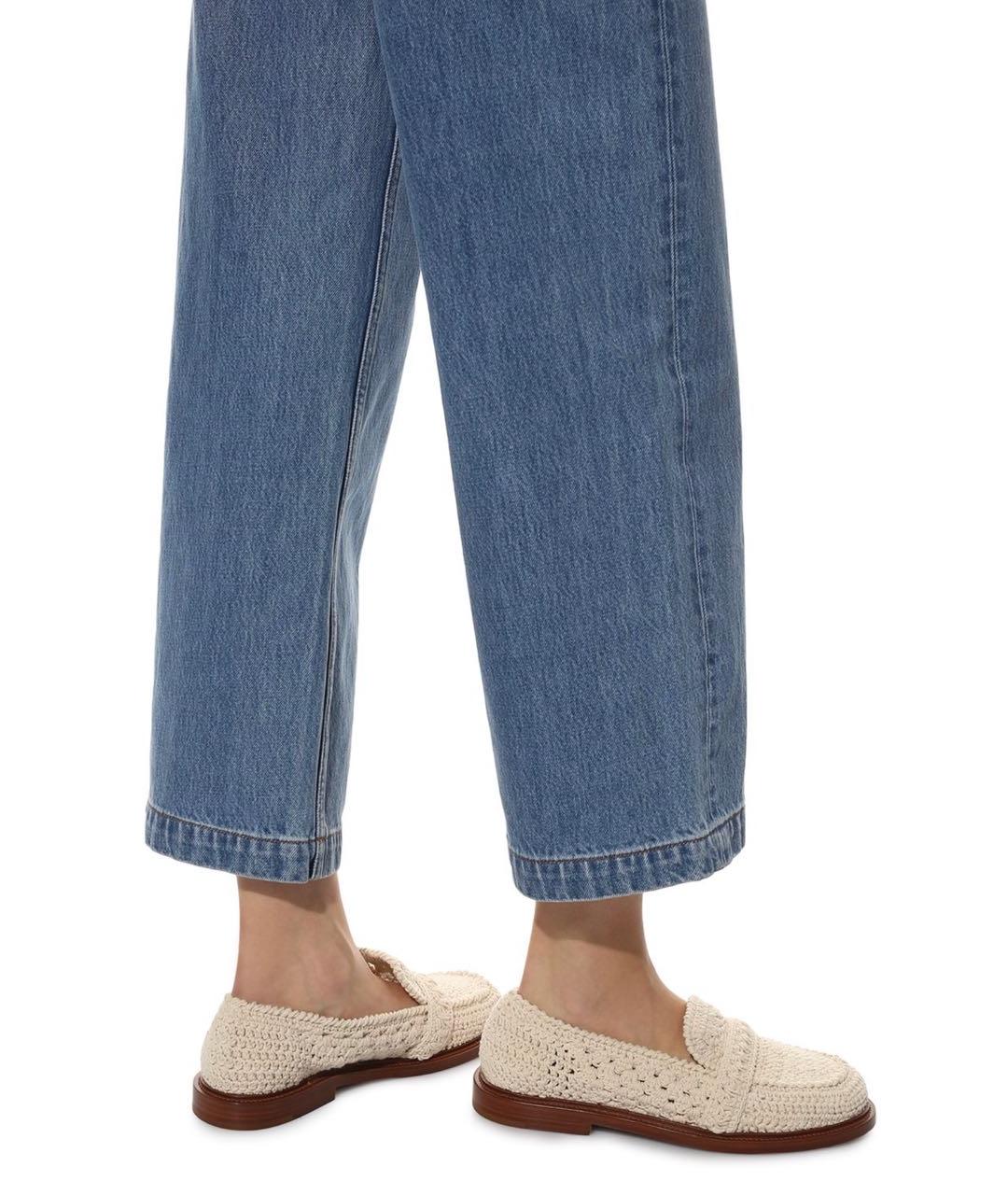 CHLOE Бежевые текстильные лоферы, фото 6