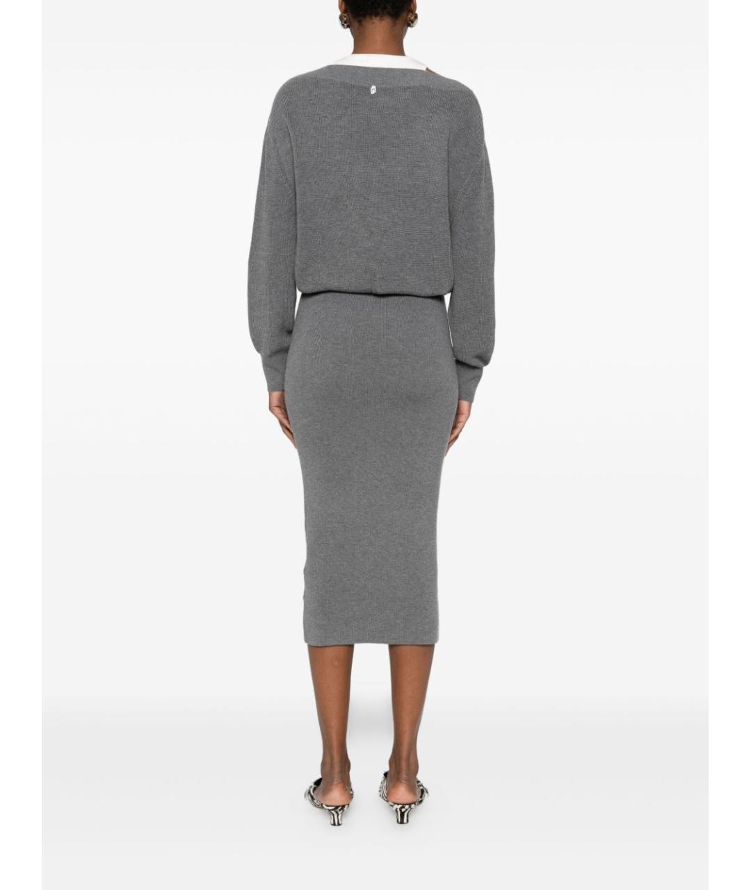 LIU JO Серое шерстяное платье, фото 2