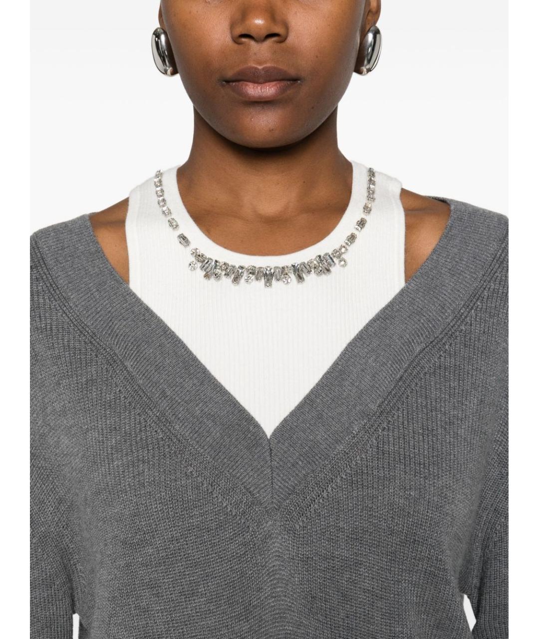 LIU JO Серое шерстяное платье, фото 3