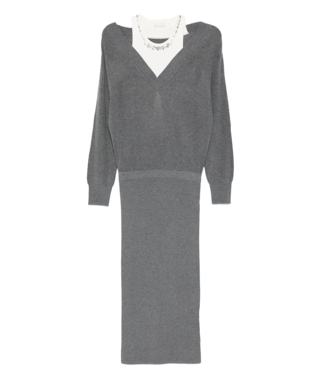 LIU JO Серое шерстяное платье, фото 1