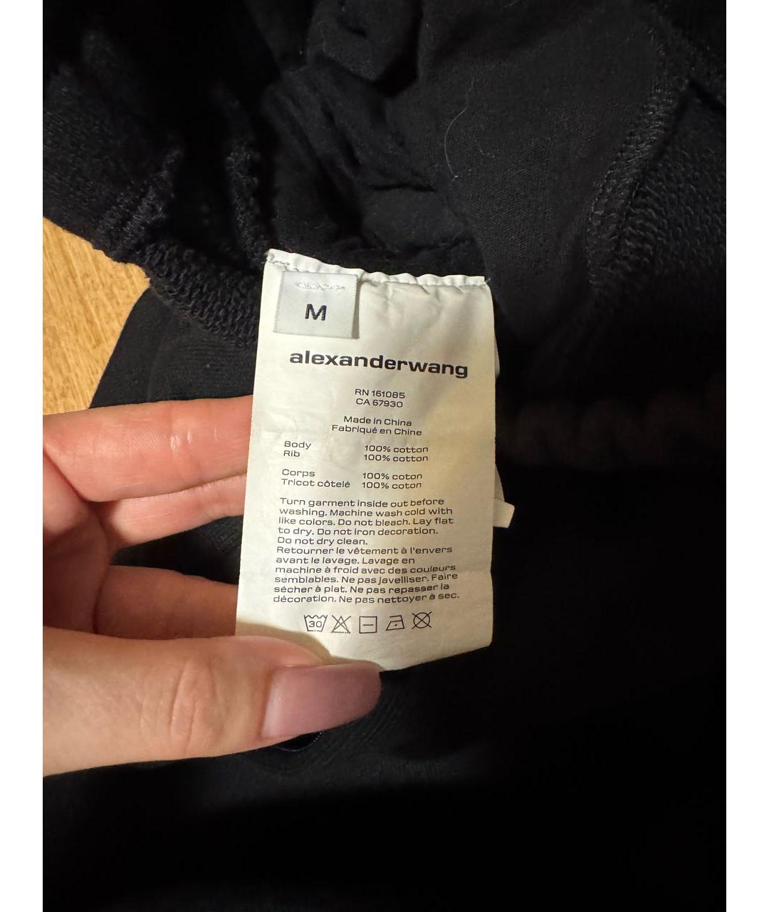 ALEXANDER WANG Черные хлопковые спортивные брюки и шорты, фото 4