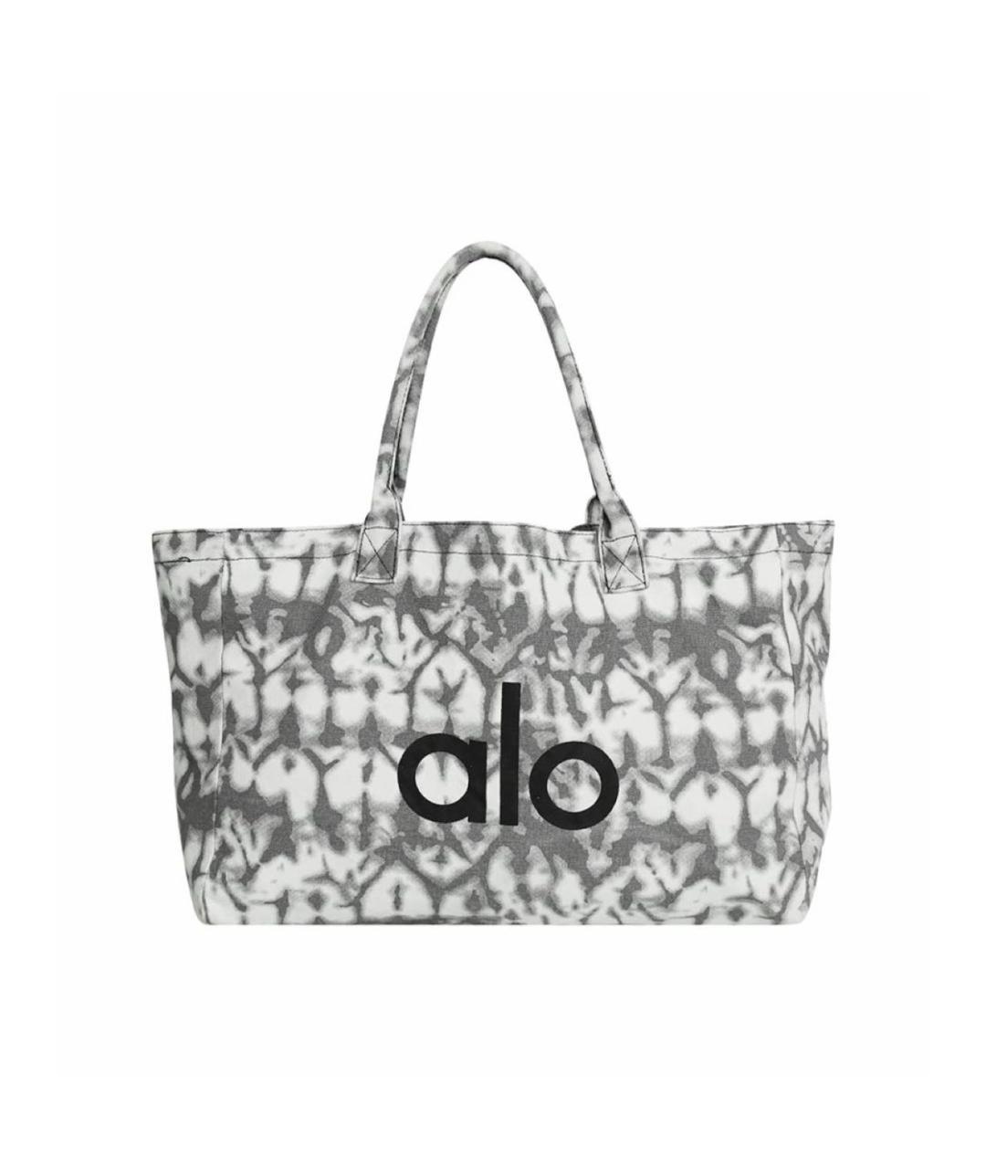 ALO YOGA Серая хлопковая сумка с короткими ручками, фото 3