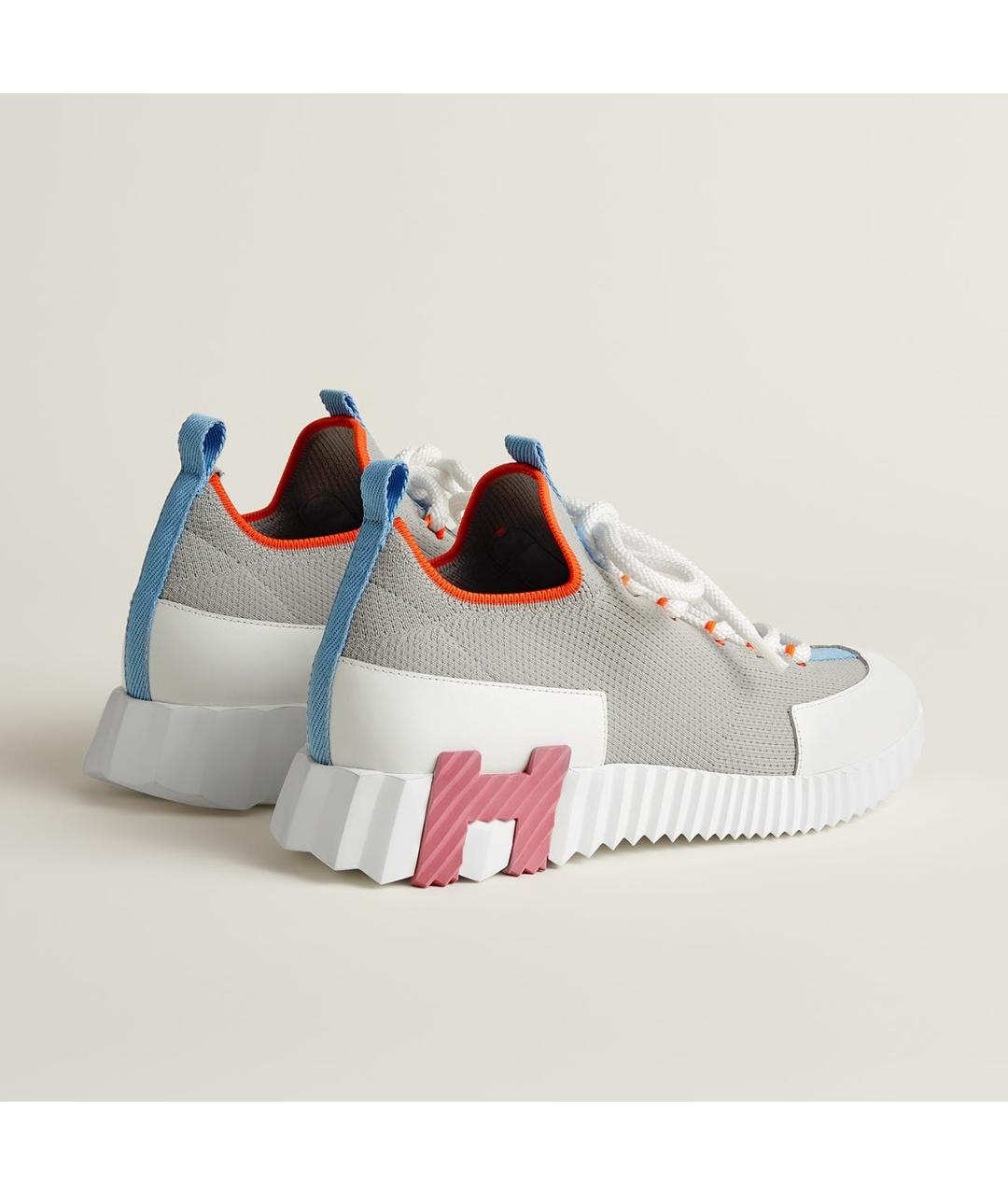 HERMES Серые текстильные кроссовки, фото 4