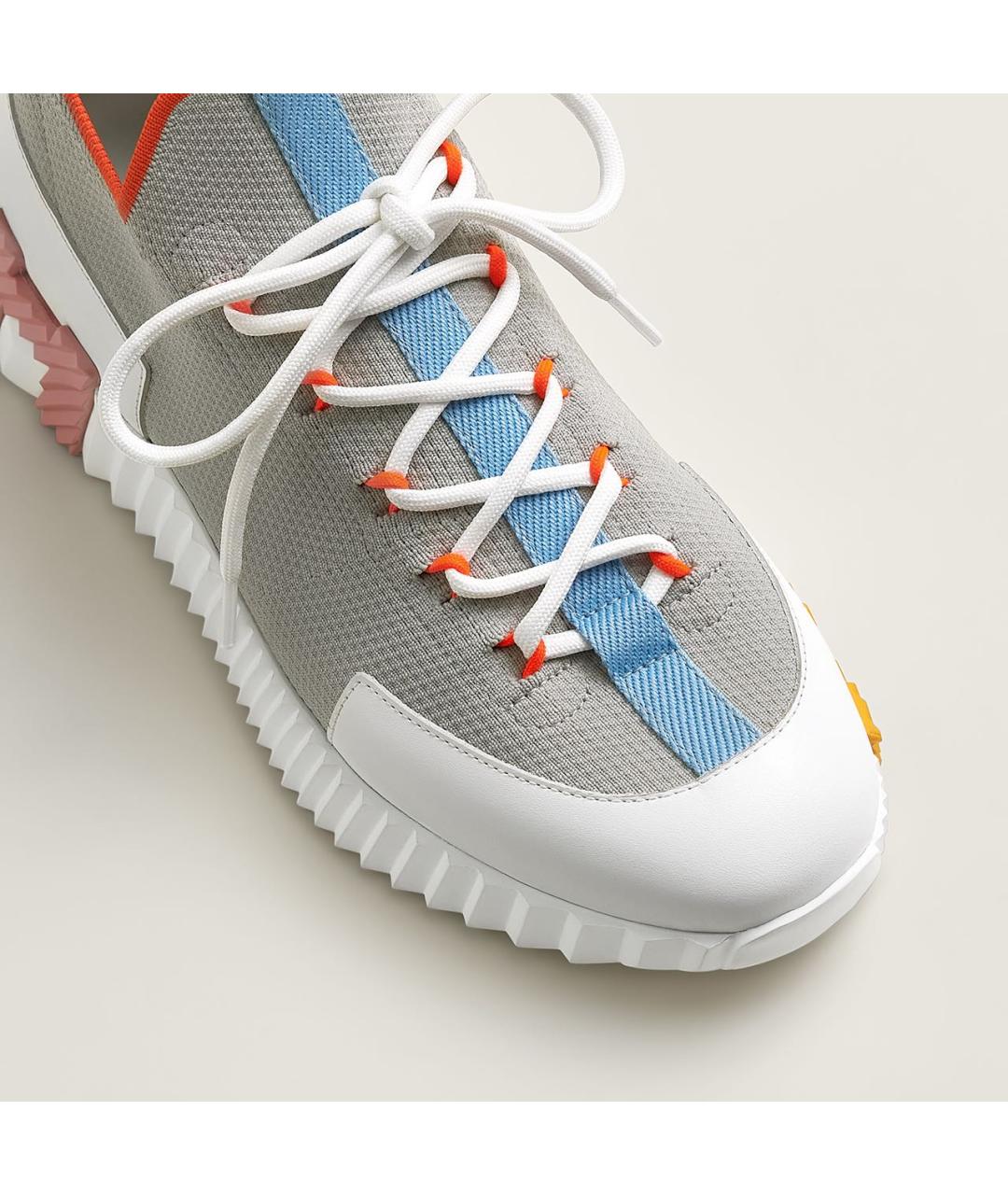 HERMES Серые текстильные кроссовки, фото 6