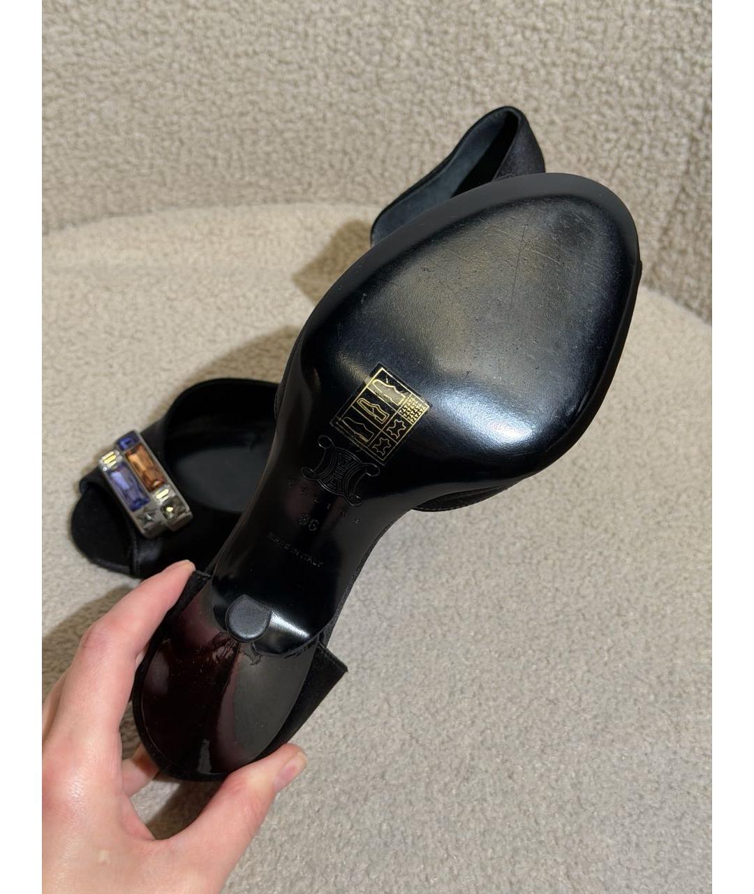 CELINE Черные текстильные туфли, фото 7