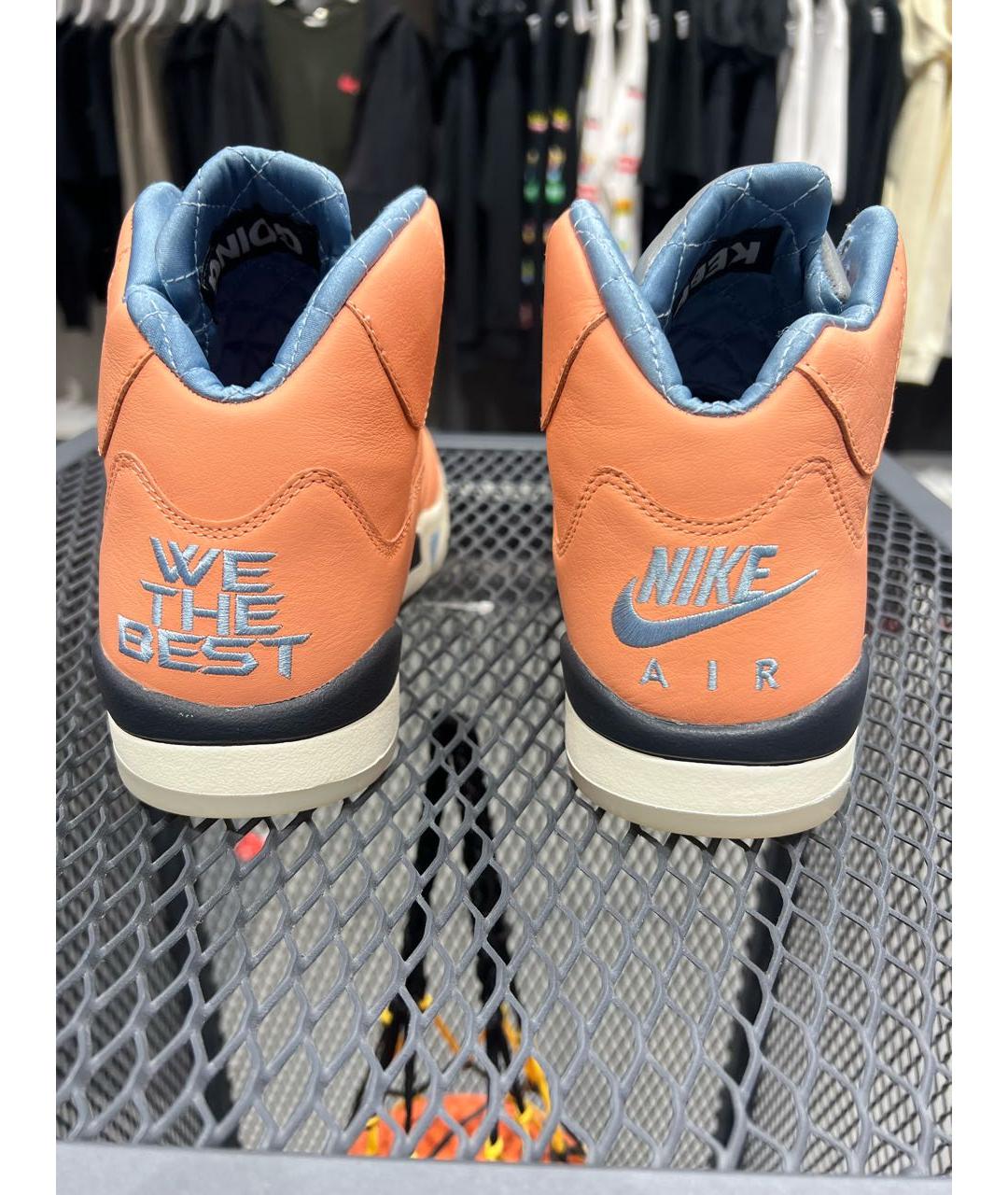 JORDAN Коралловые кожаные высокие кроссовки / кеды, фото 4