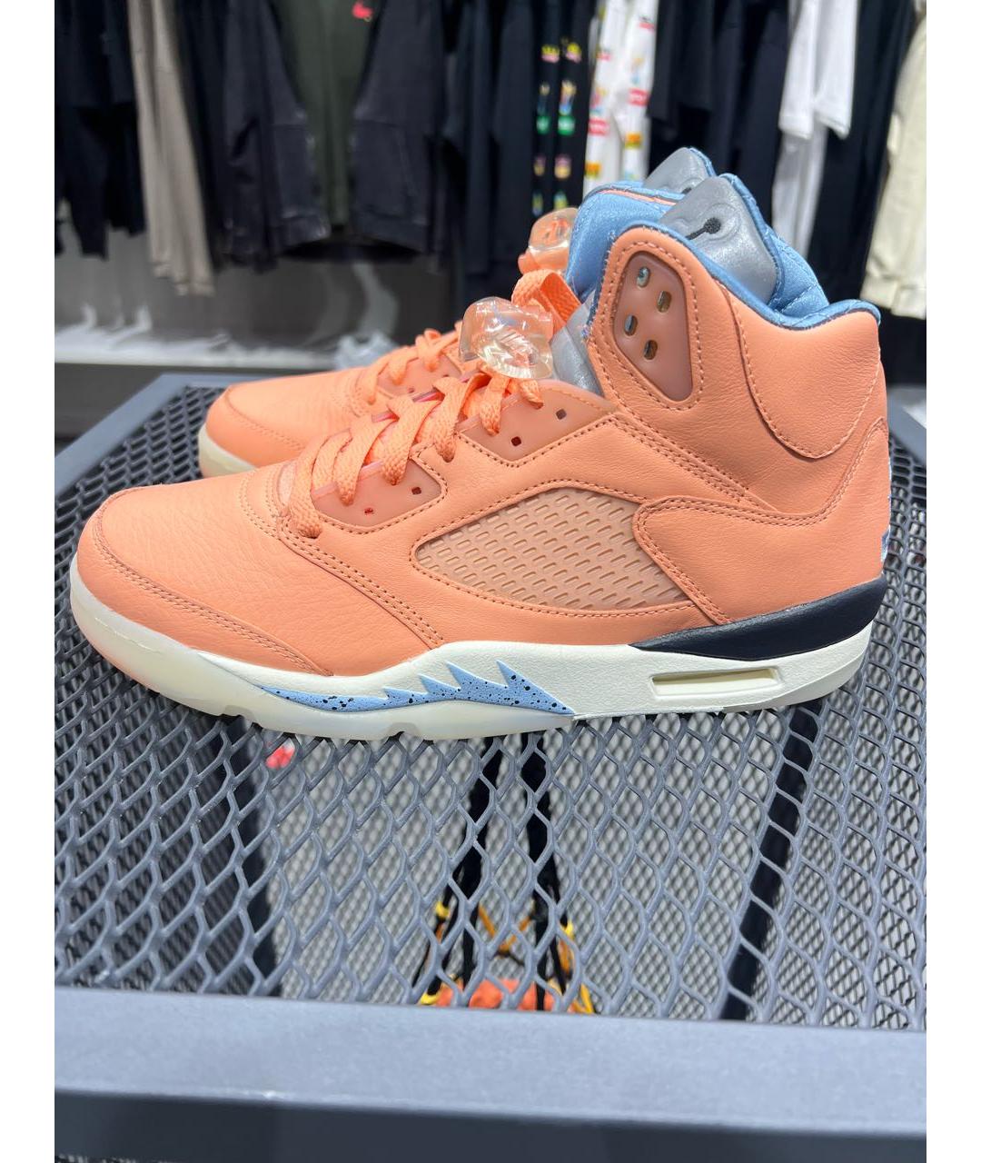 JORDAN Коралловые кожаные высокие кроссовки / кеды, фото 7