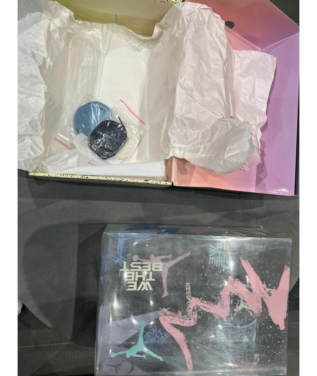 JORDAN Коралловые кожаные высокие кроссовки / кеды, фото 6