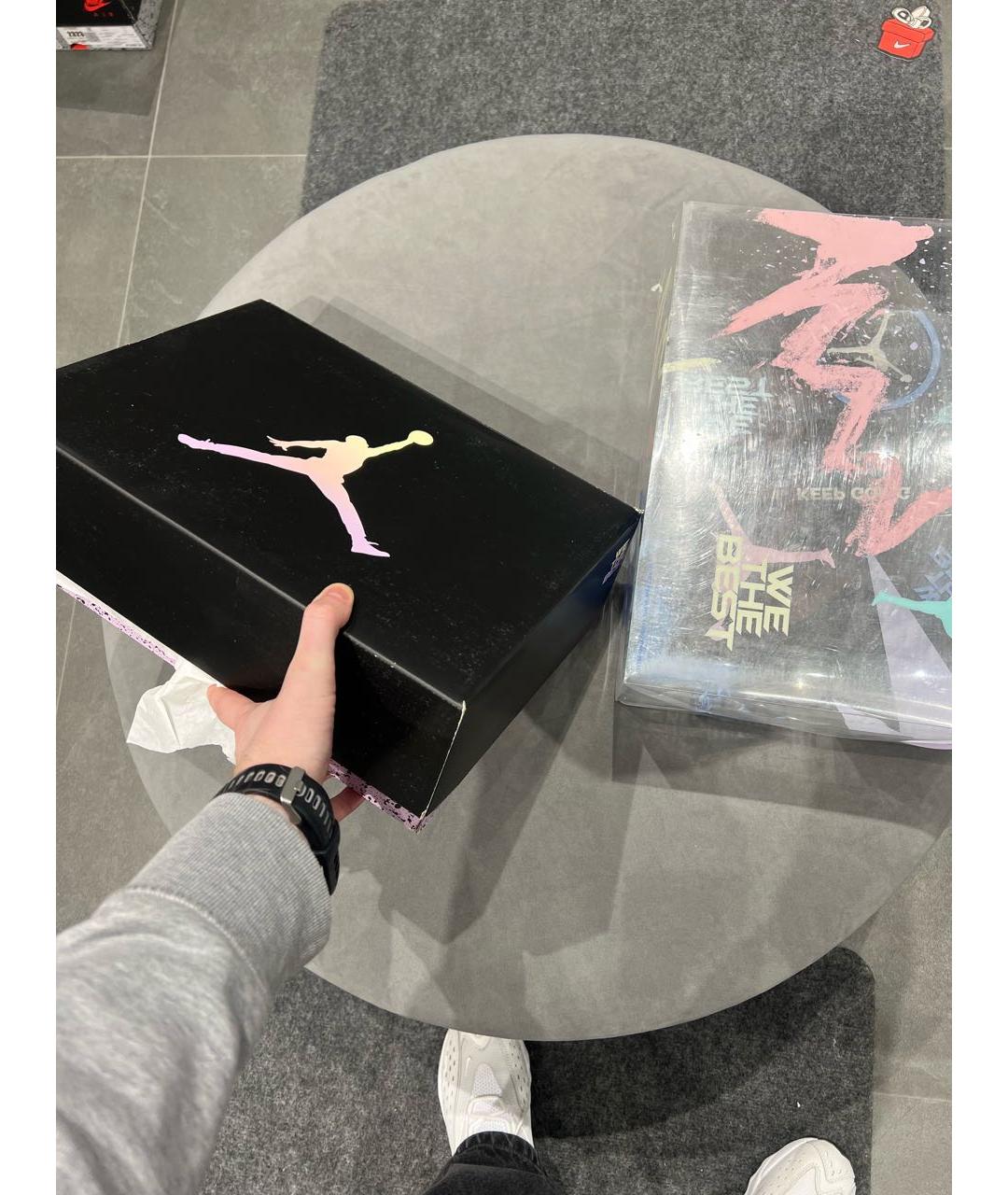 JORDAN Коралловые кожаные высокие кроссовки / кеды, фото 5