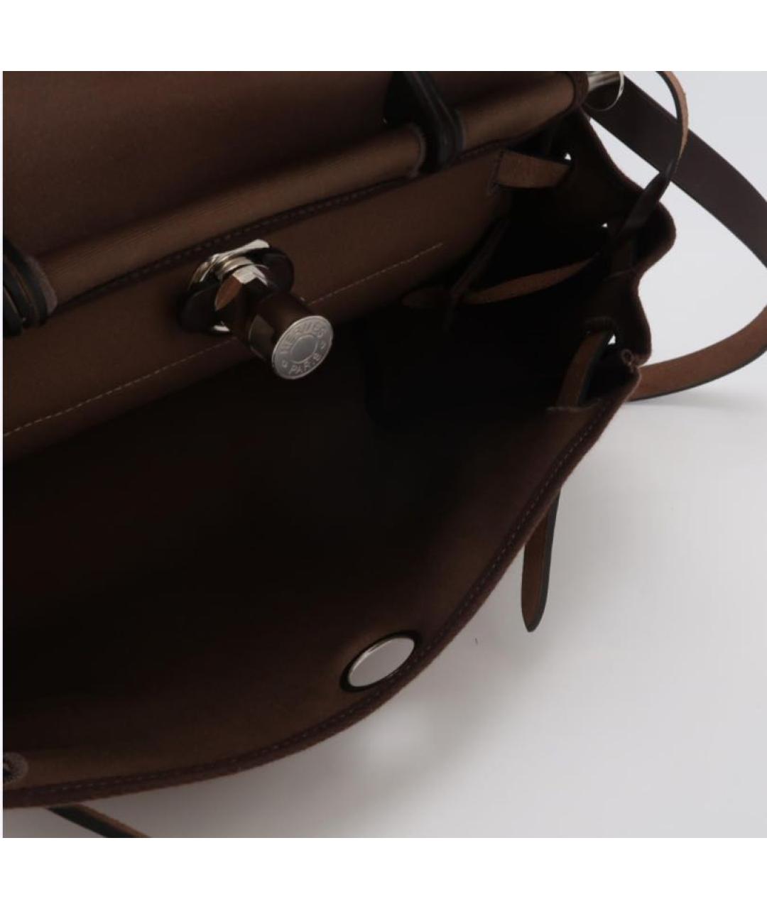 HERMES Коричневая кожаная сумка через плечо, фото 4