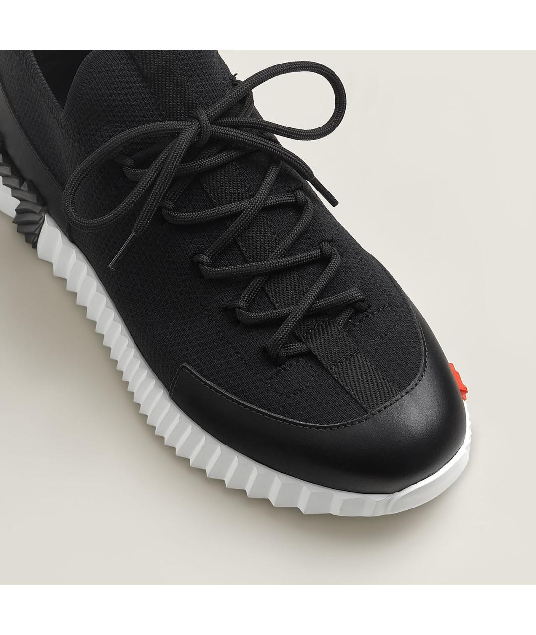 HERMES Черные текстильные кроссовки, фото 6