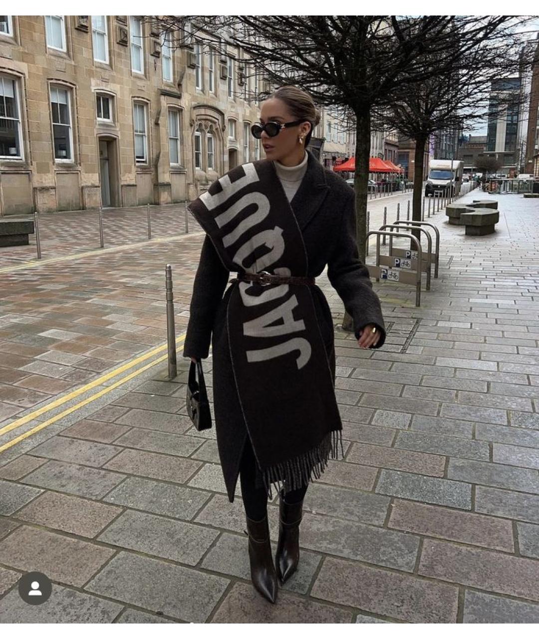 JACQUEMUS Черный шерстяной шарф, фото 2