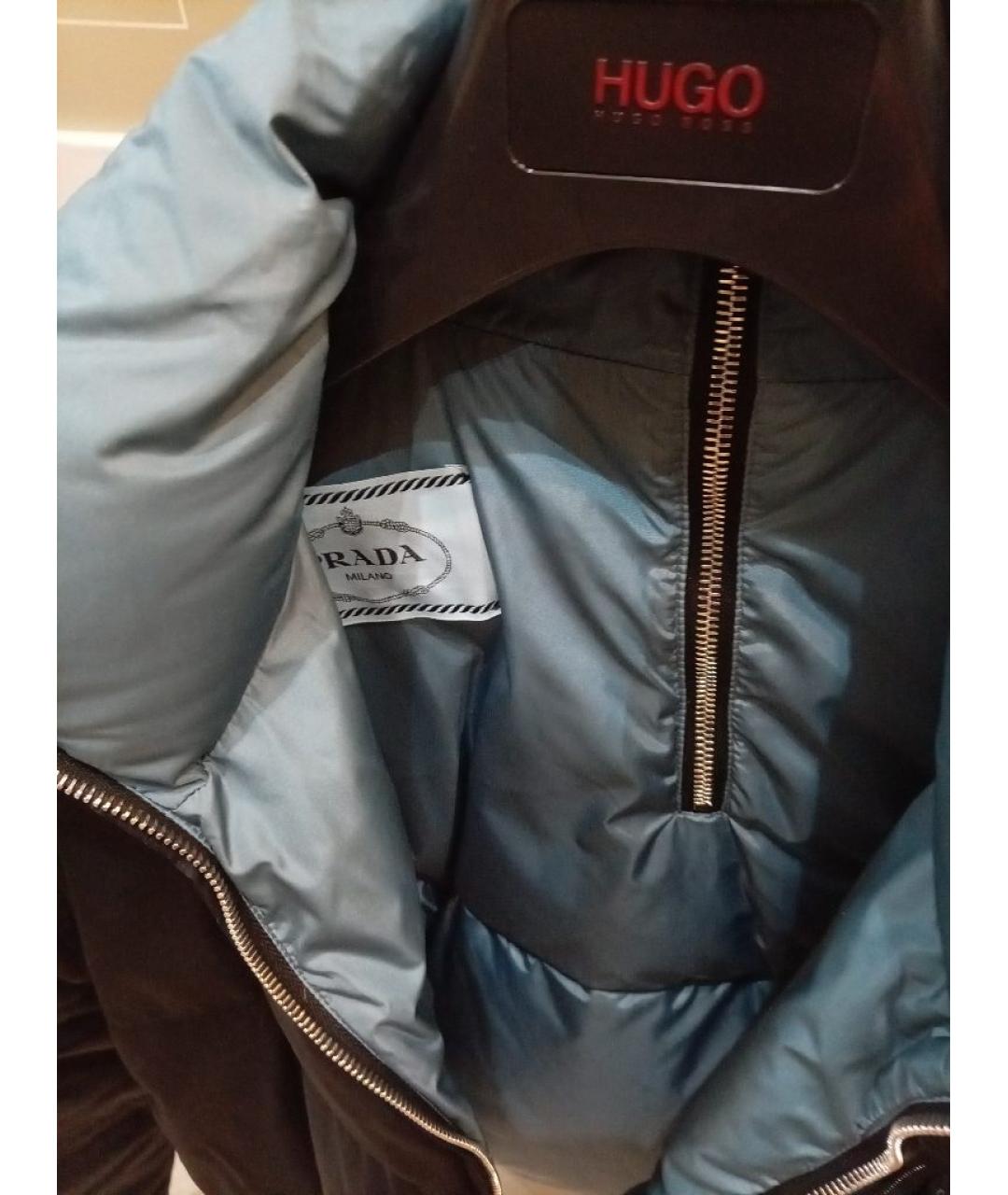 PRADA Черный атласный пуховик, фото 3