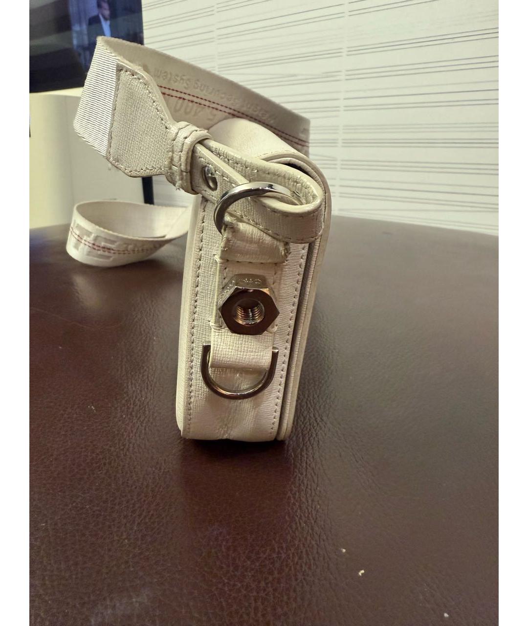 OFF-WHITE Белая кожаная сумка через плечо, фото 2