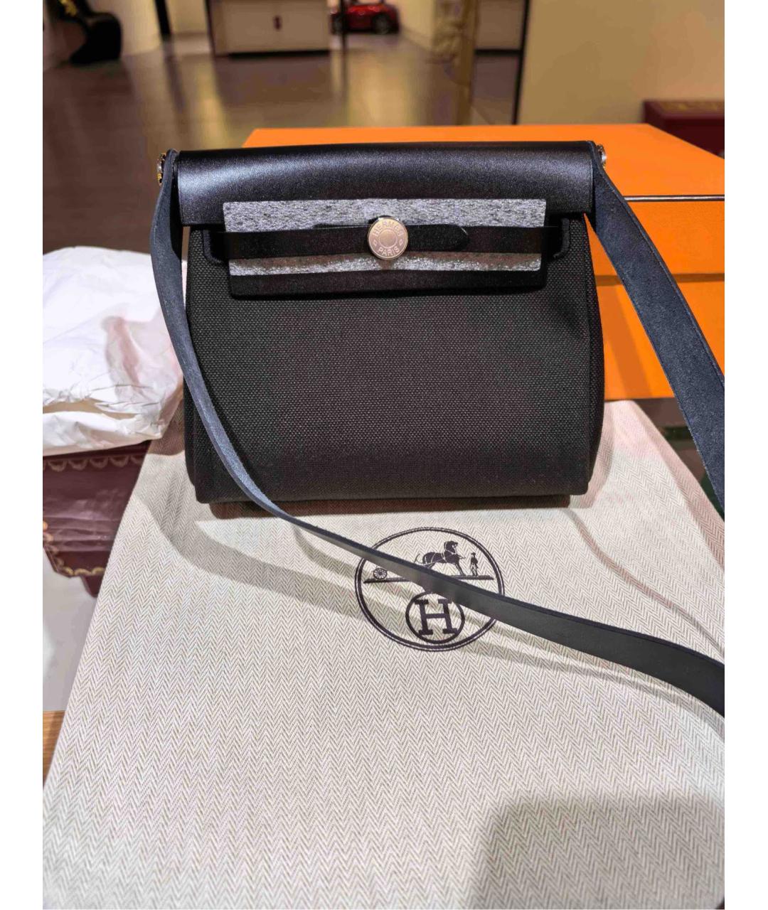 HERMES Черная кожаная сумка через плечо, фото 6