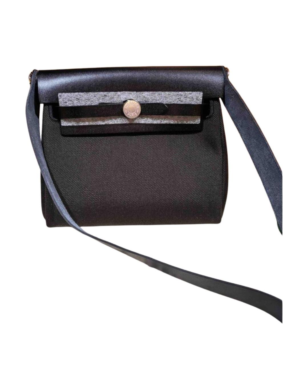 HERMES Черная кожаная сумка через плечо, фото 1