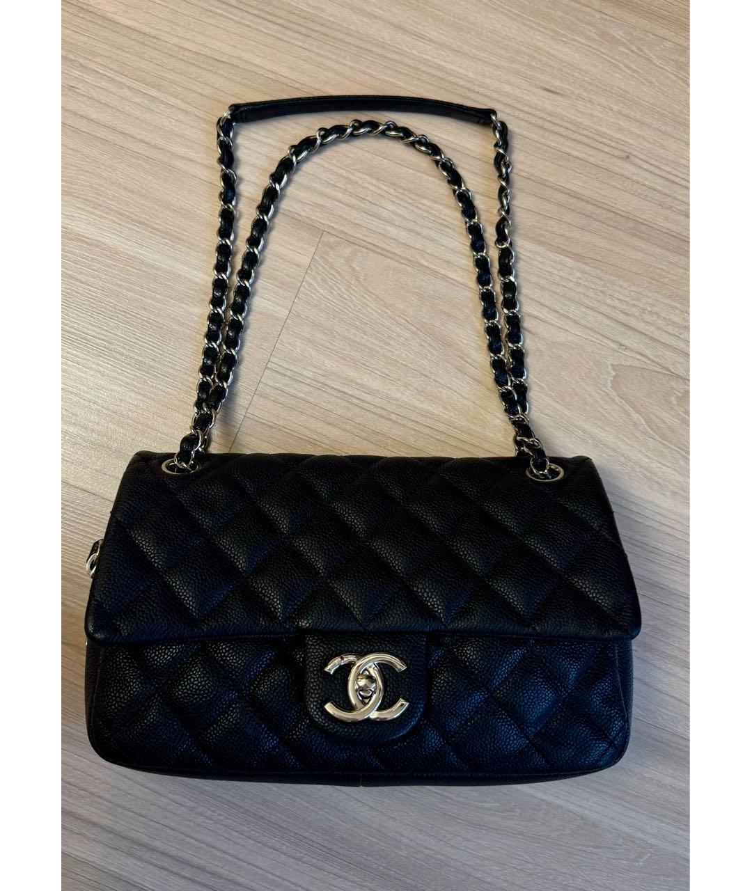 CHANEL Черная кожаная сумка через плечо, фото 9