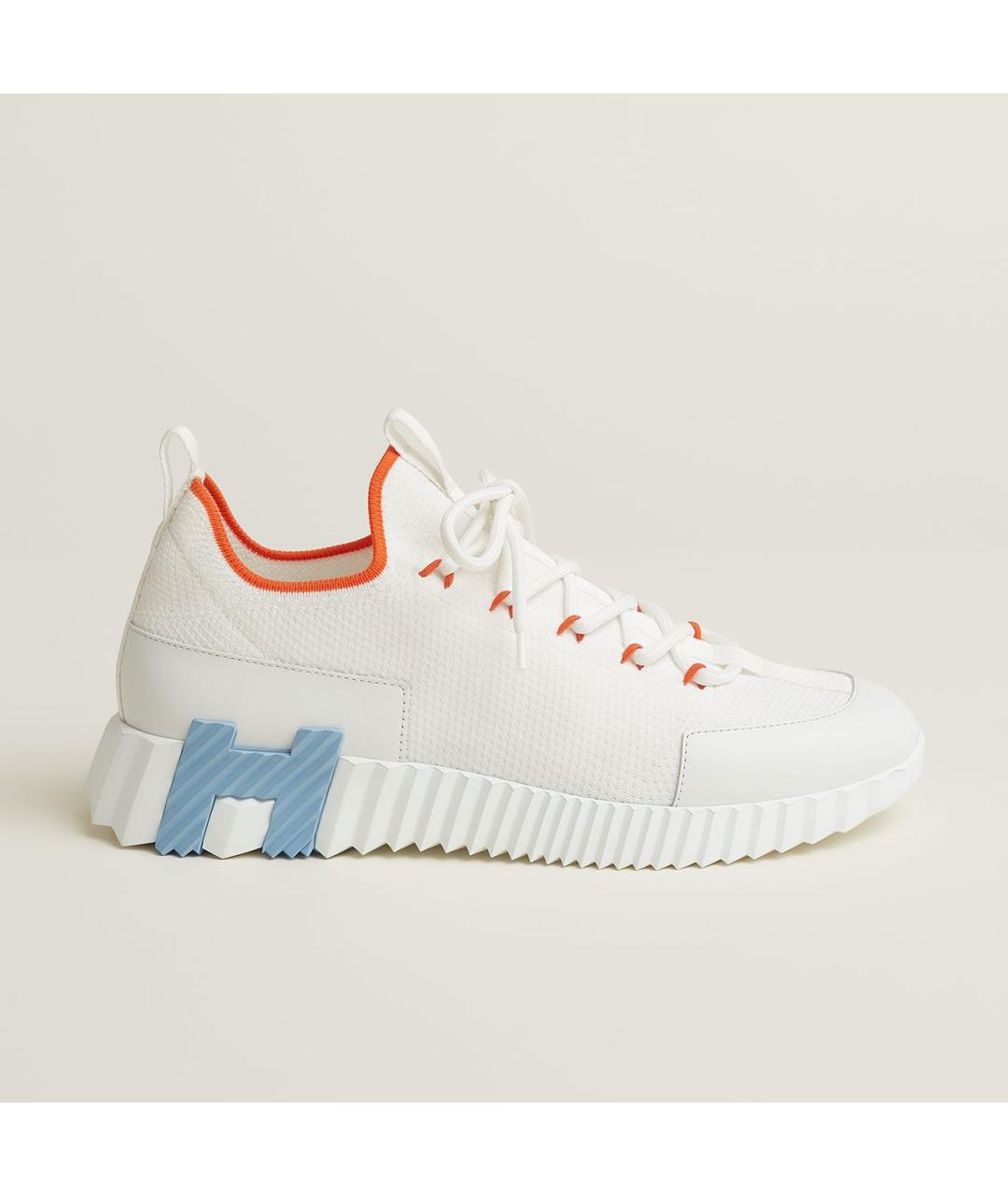 HERMES Белые текстильные кроссовки, фото 7