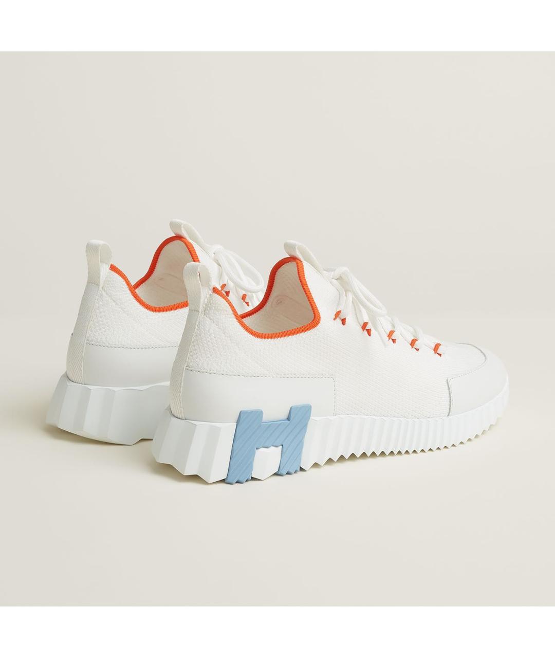 HERMES Белые текстильные кроссовки, фото 4