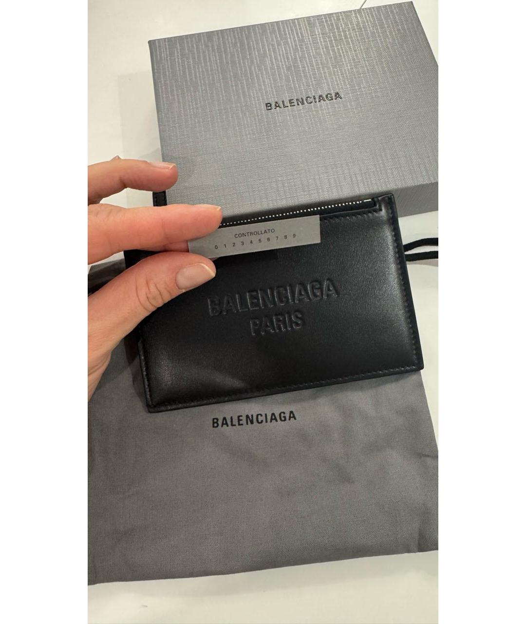 BALENCIAGA Черный кожаный кардхолдер, фото 4