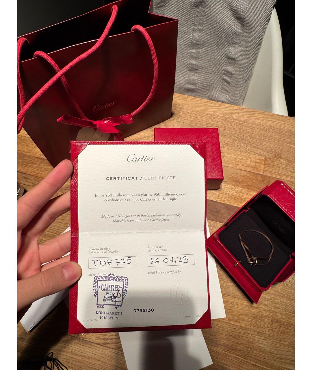 CARTIER Коричневый браслет из желтого золота, фото 3