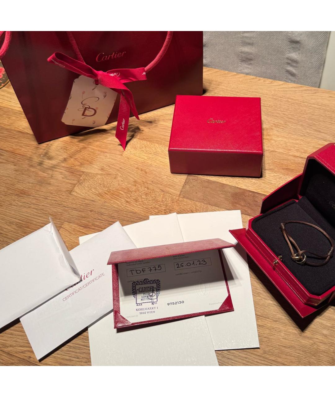 CARTIER Коричневый браслет из желтого золота, фото 4