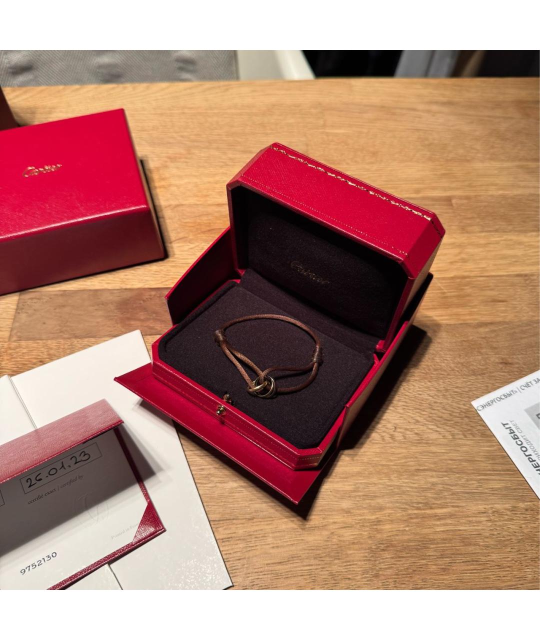 CARTIER Коричневый браслет из желтого золота, фото 5