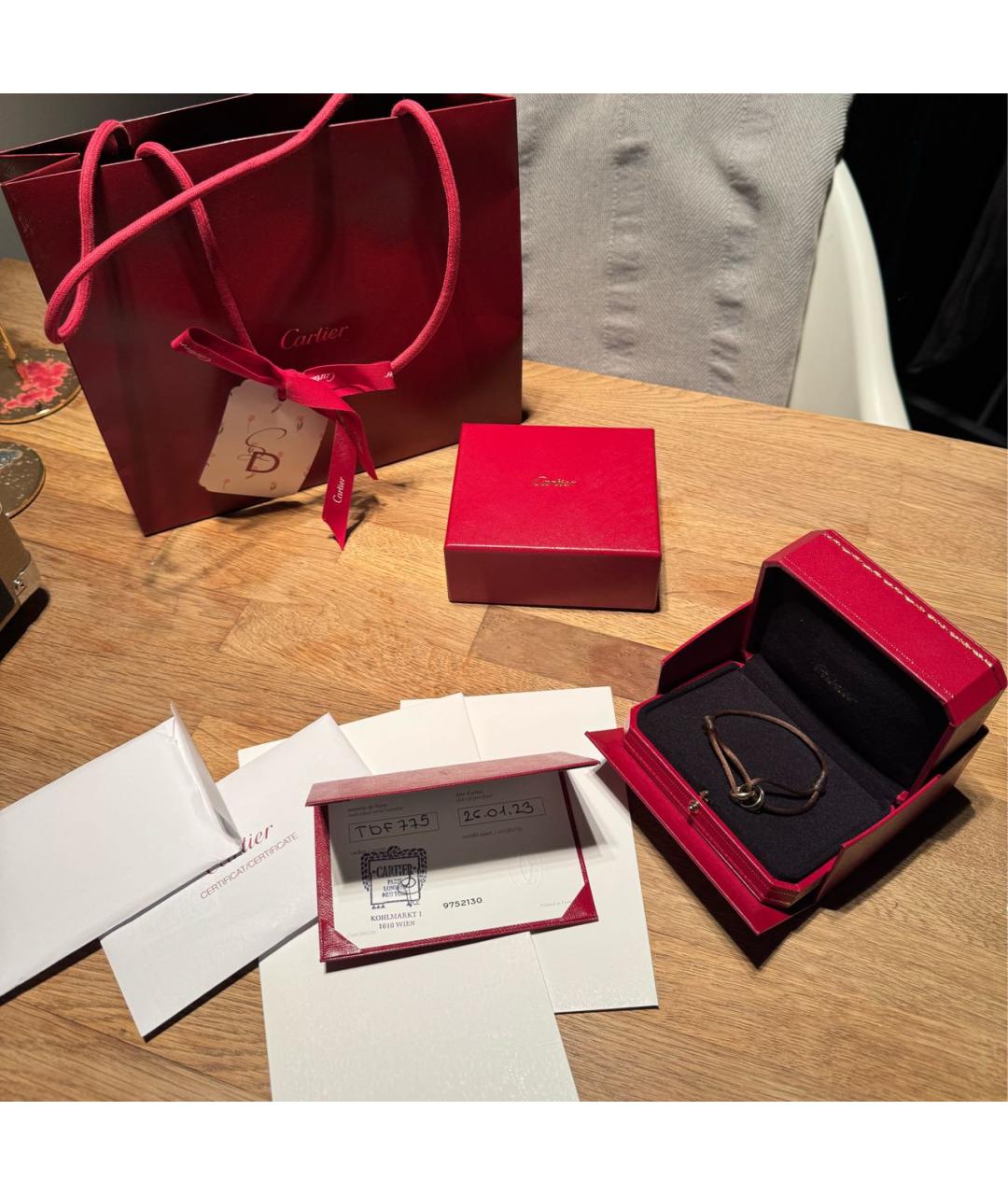 CARTIER Коричневый браслет из желтого золота, фото 2