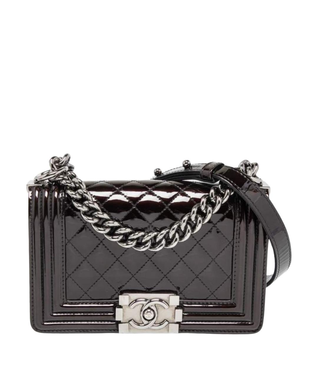 CHANEL Черная сумка через плечо из лакированной кожи, фото 1