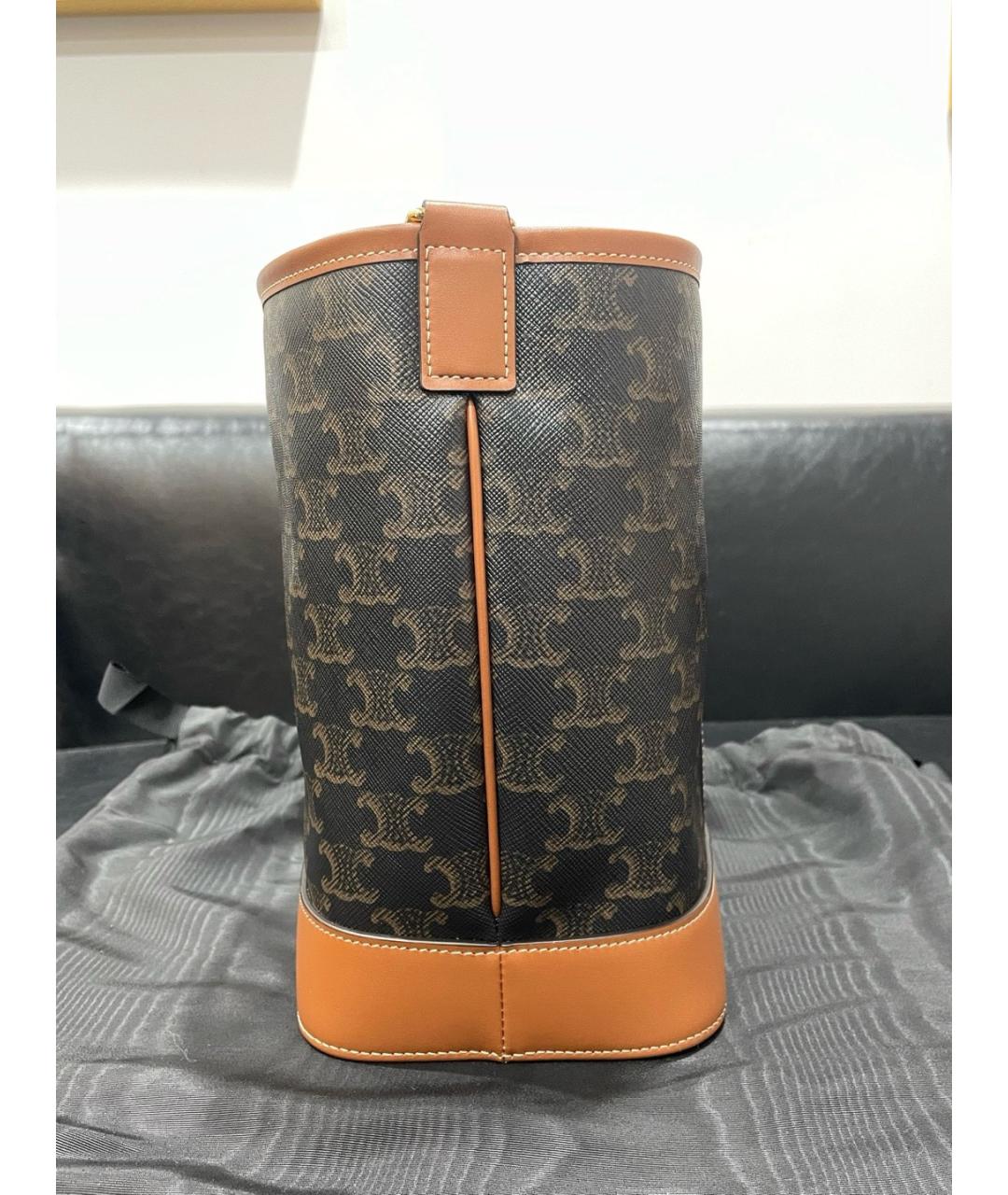 CELINE Коричневая кожаная сумка через плечо, фото 4