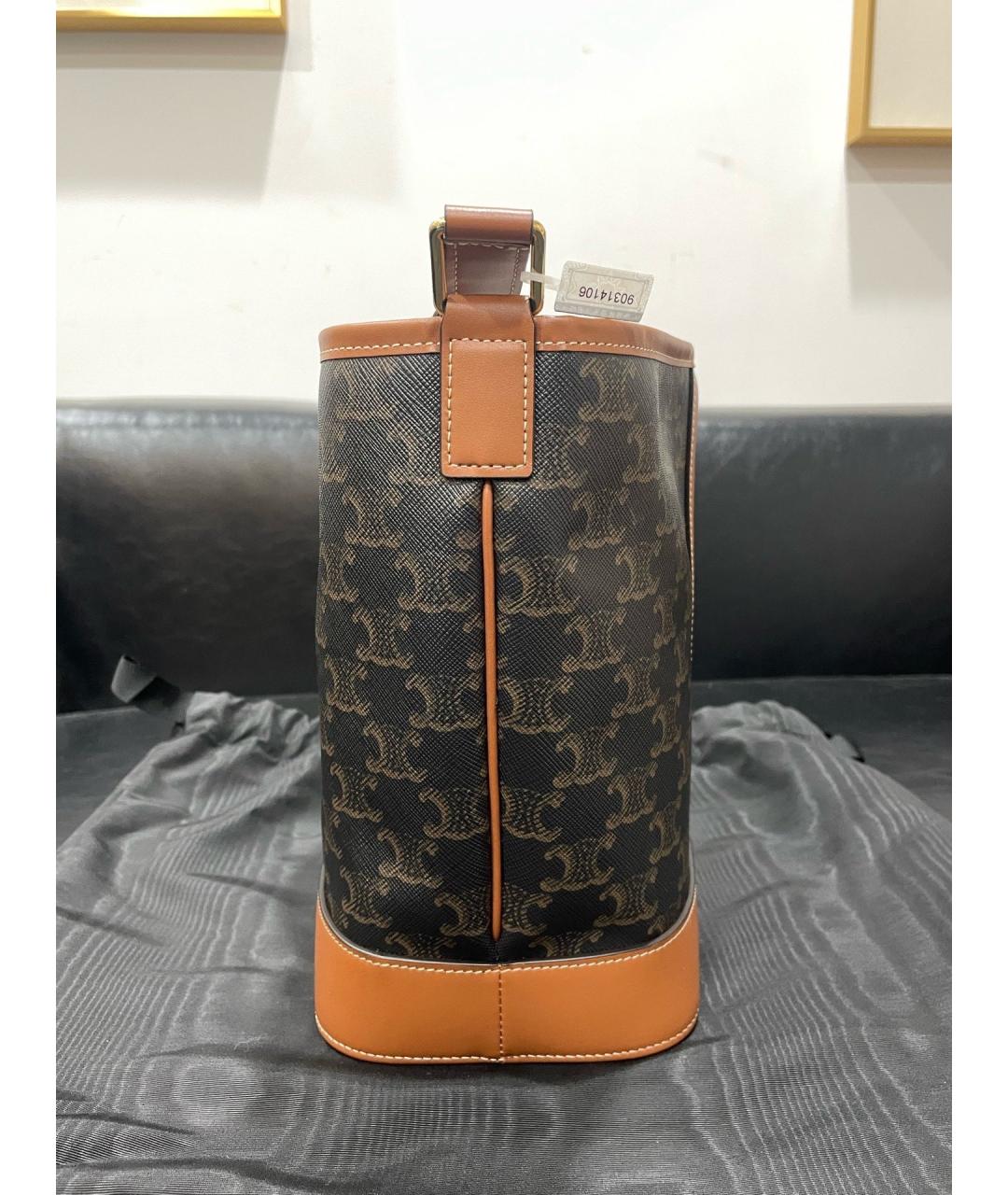 CELINE Коричневая кожаная сумка через плечо, фото 3