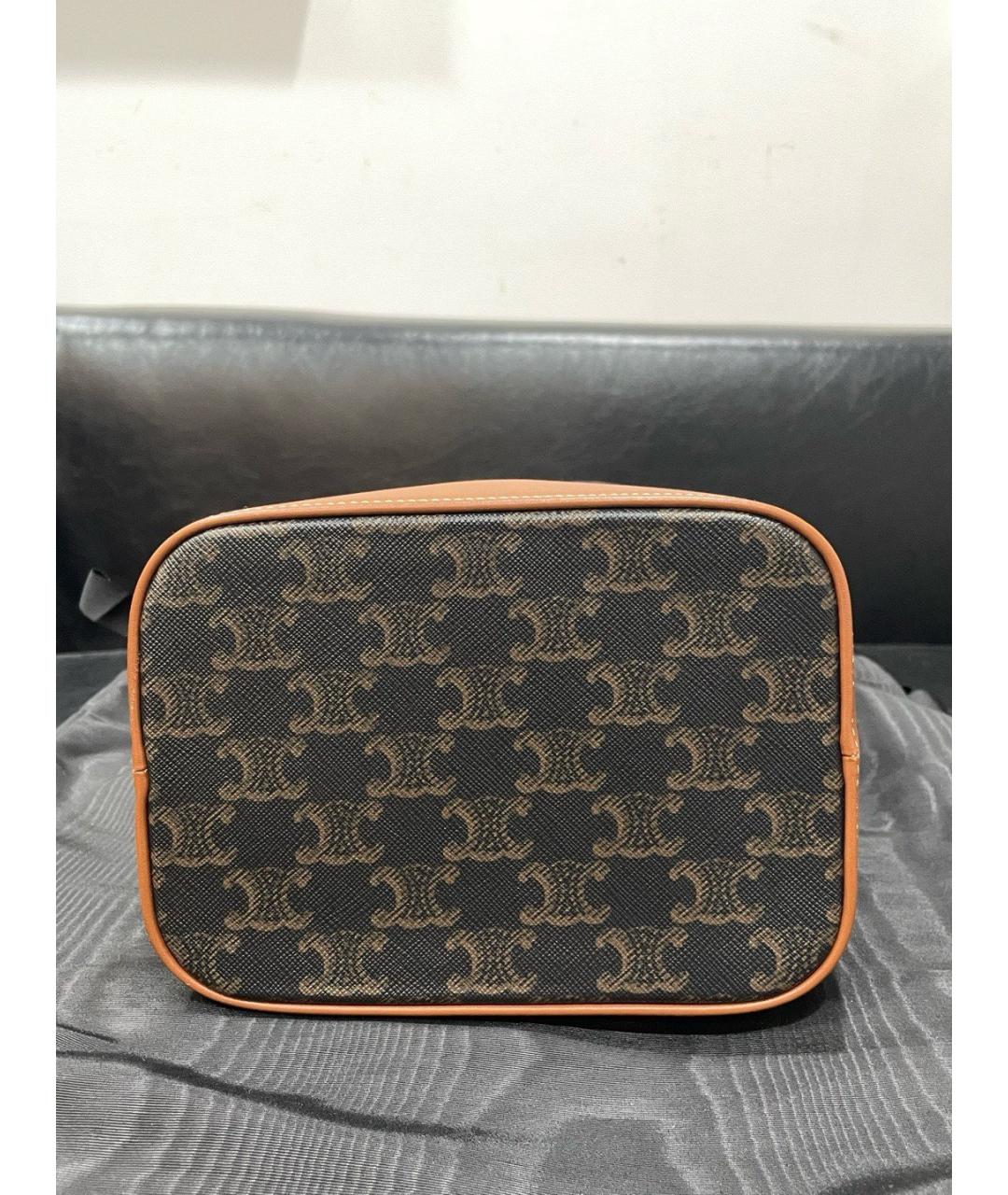 CELINE Коричневая кожаная сумка через плечо, фото 5