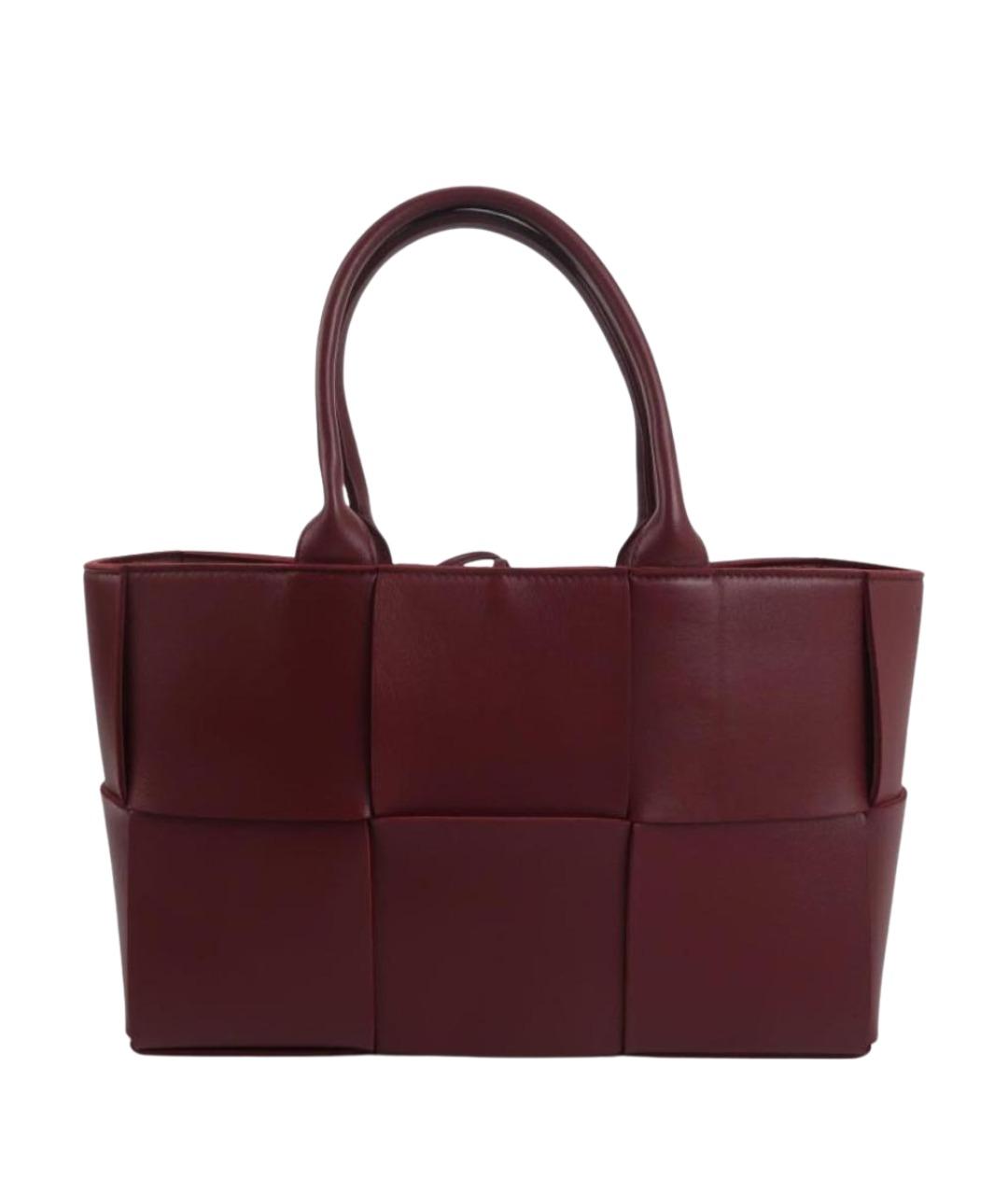 BOTTEGA VENETA Бордовая кожаная сумка с короткими ручками, фото 1