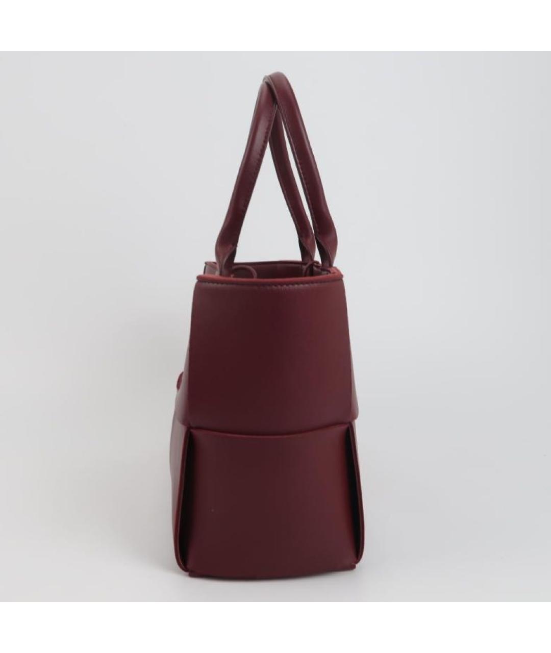 BOTTEGA VENETA Бордовая кожаная сумка с короткими ручками, фото 2