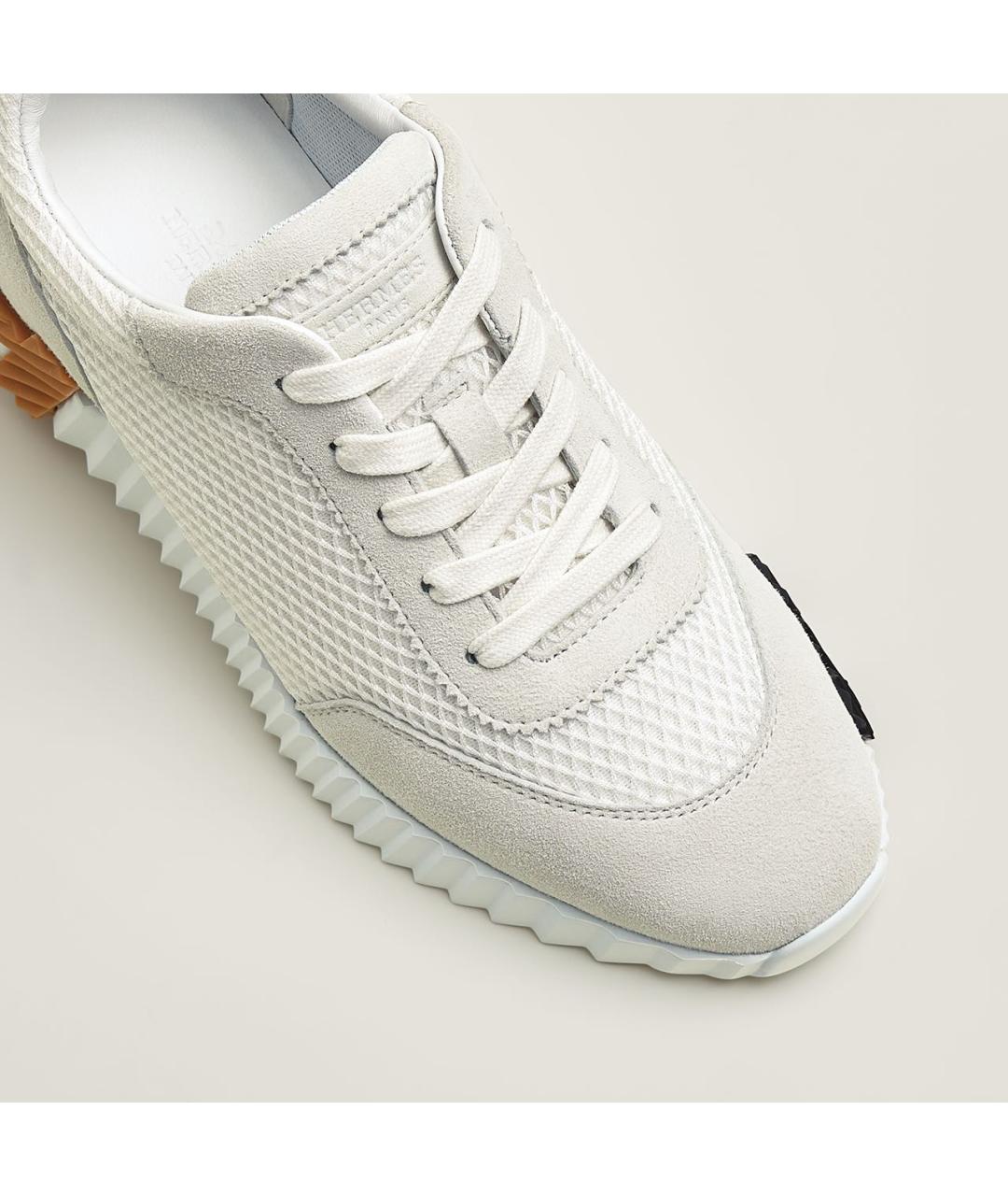 HERMES Белые текстильные кроссовки, фото 6