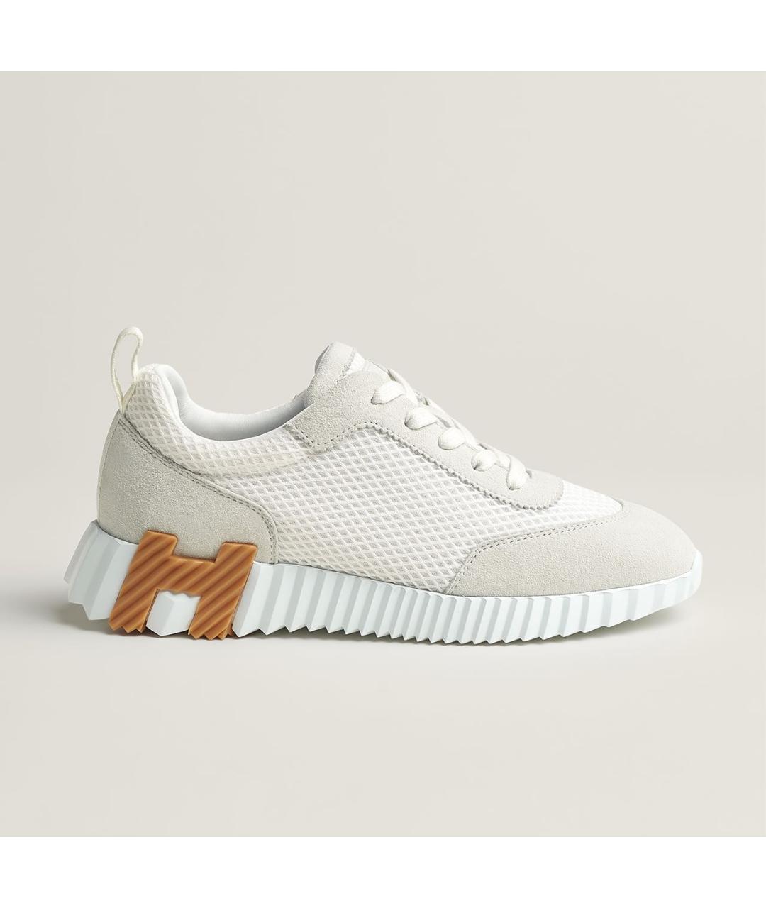 HERMES Белые текстильные кроссовки, фото 7