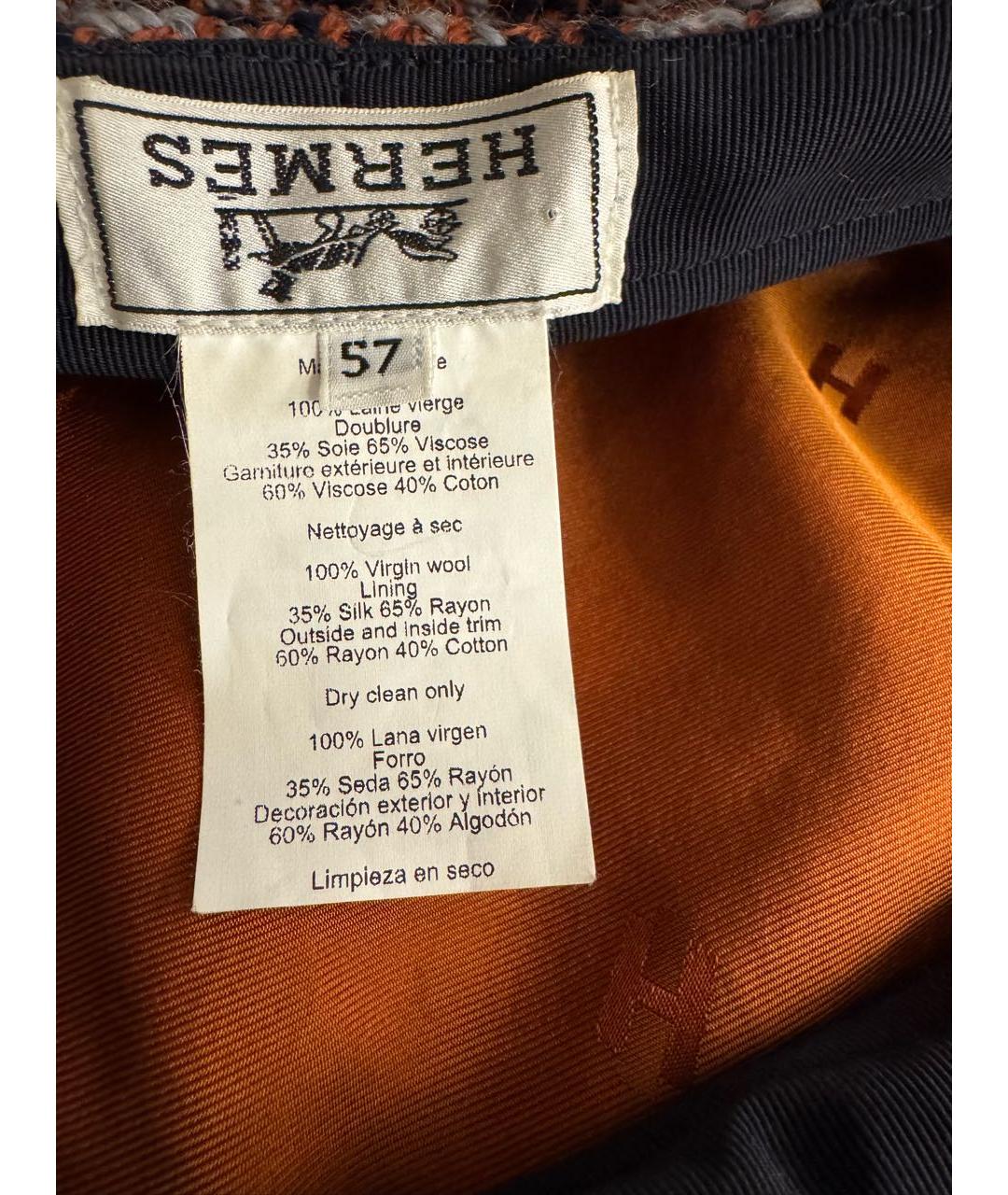 HERMES Мульти шерстяная кепка, фото 4