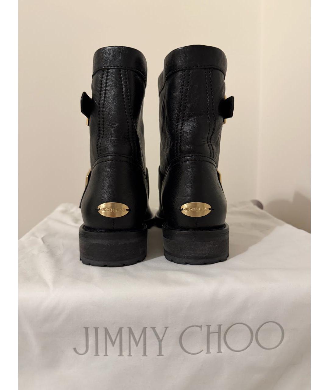 JIMMY CHOO Черные кожаные ботинки, фото 4