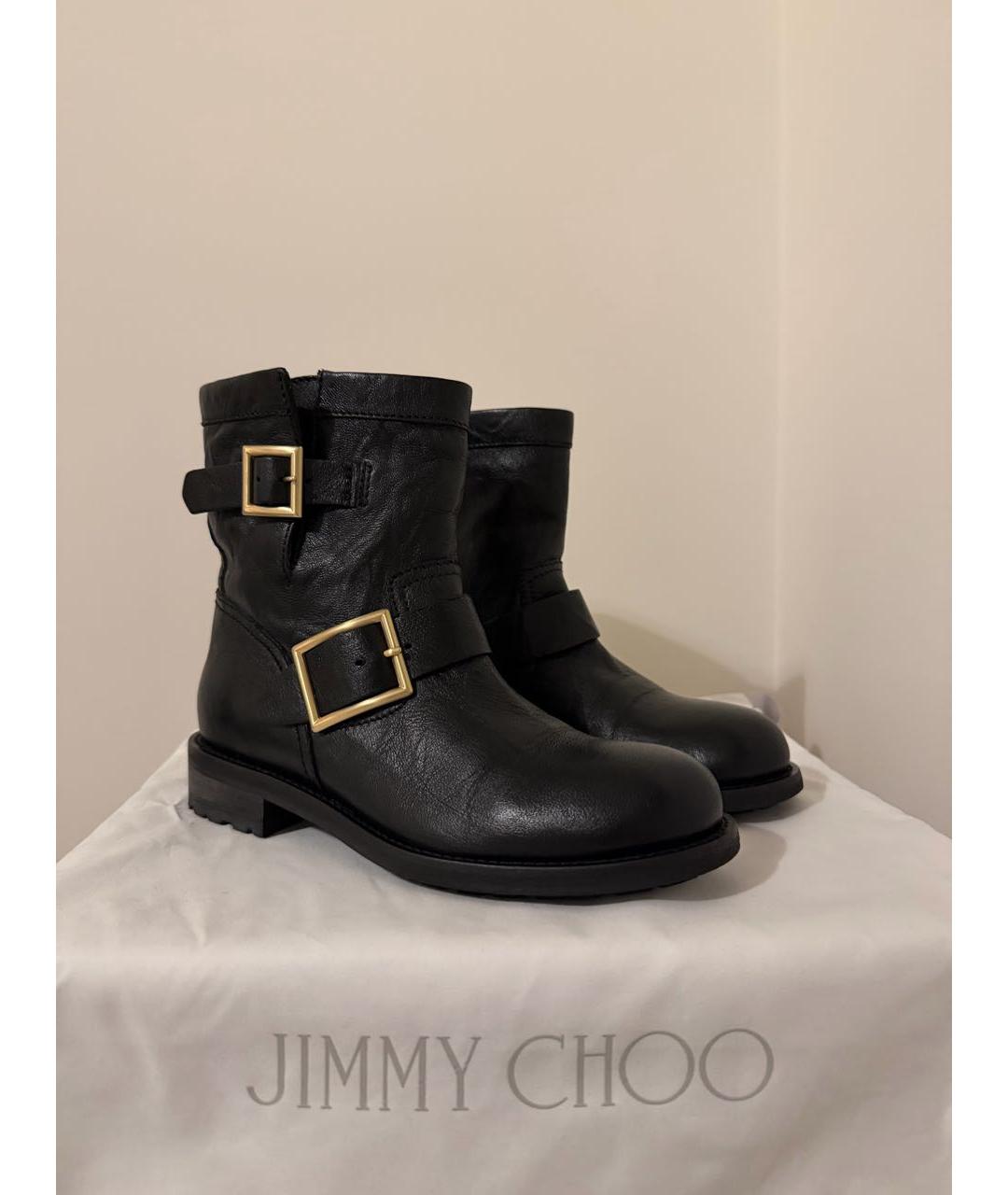 JIMMY CHOO Черные кожаные ботинки, фото 3