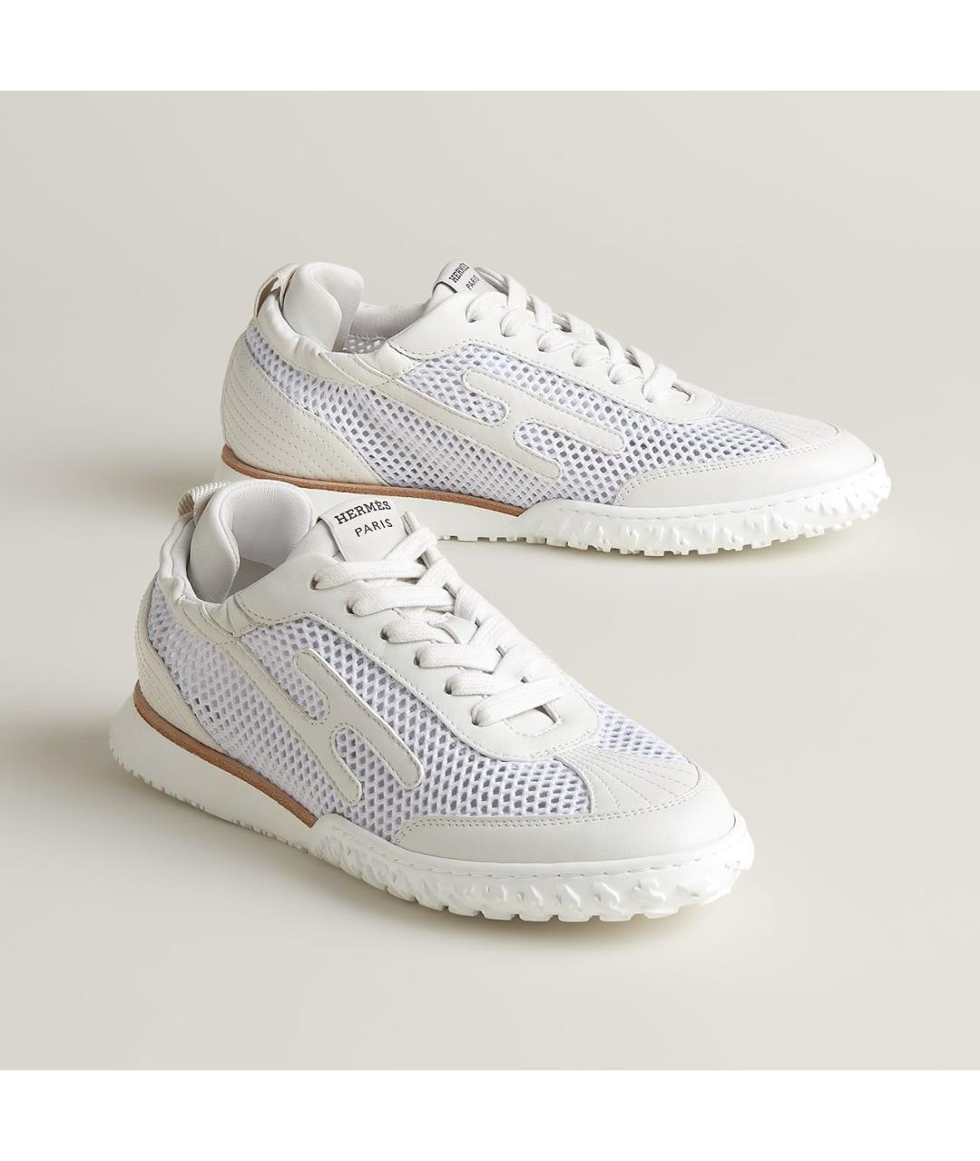 HERMES Белые текстильные кроссовки, фото 2