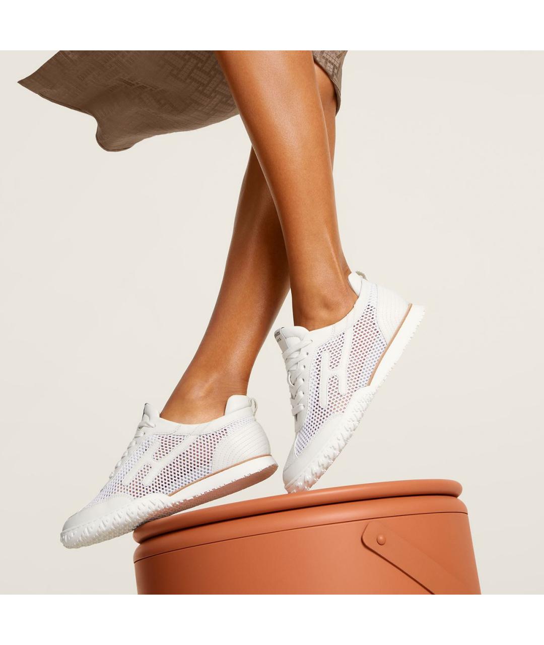 HERMES Белые текстильные кроссовки, фото 3