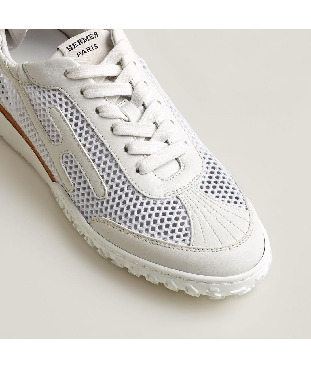 HERMES Белые текстильные кроссовки, фото 6