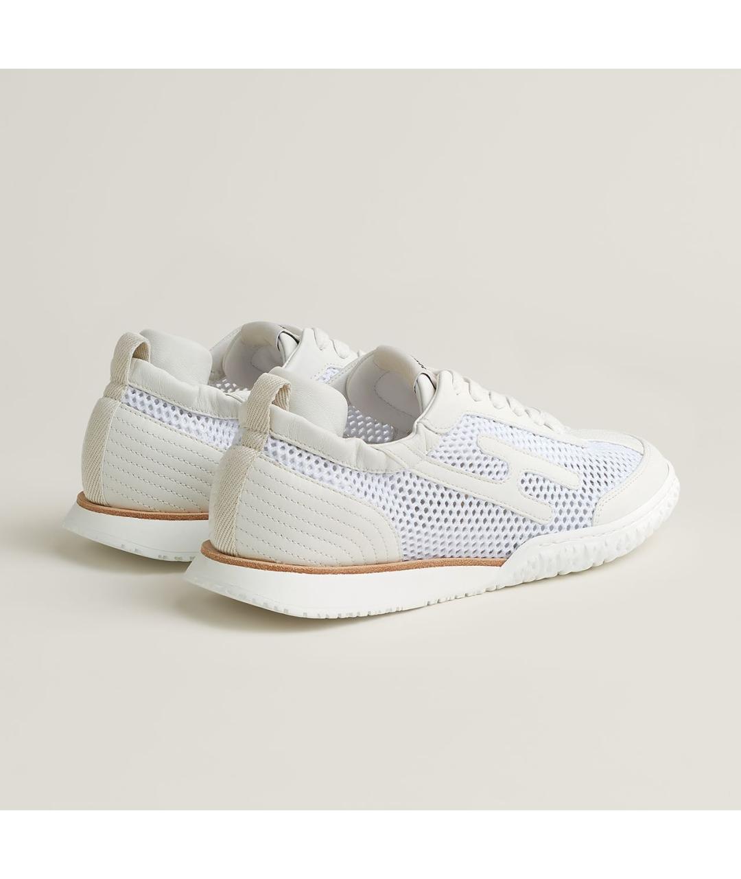 HERMES Белые текстильные кроссовки, фото 4