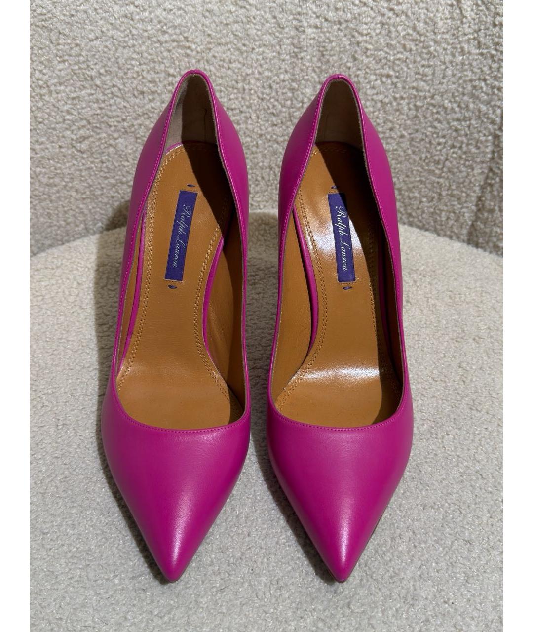 RALPH LAUREN PURPLE LABEL Фуксия кожаные туфли, фото 2
